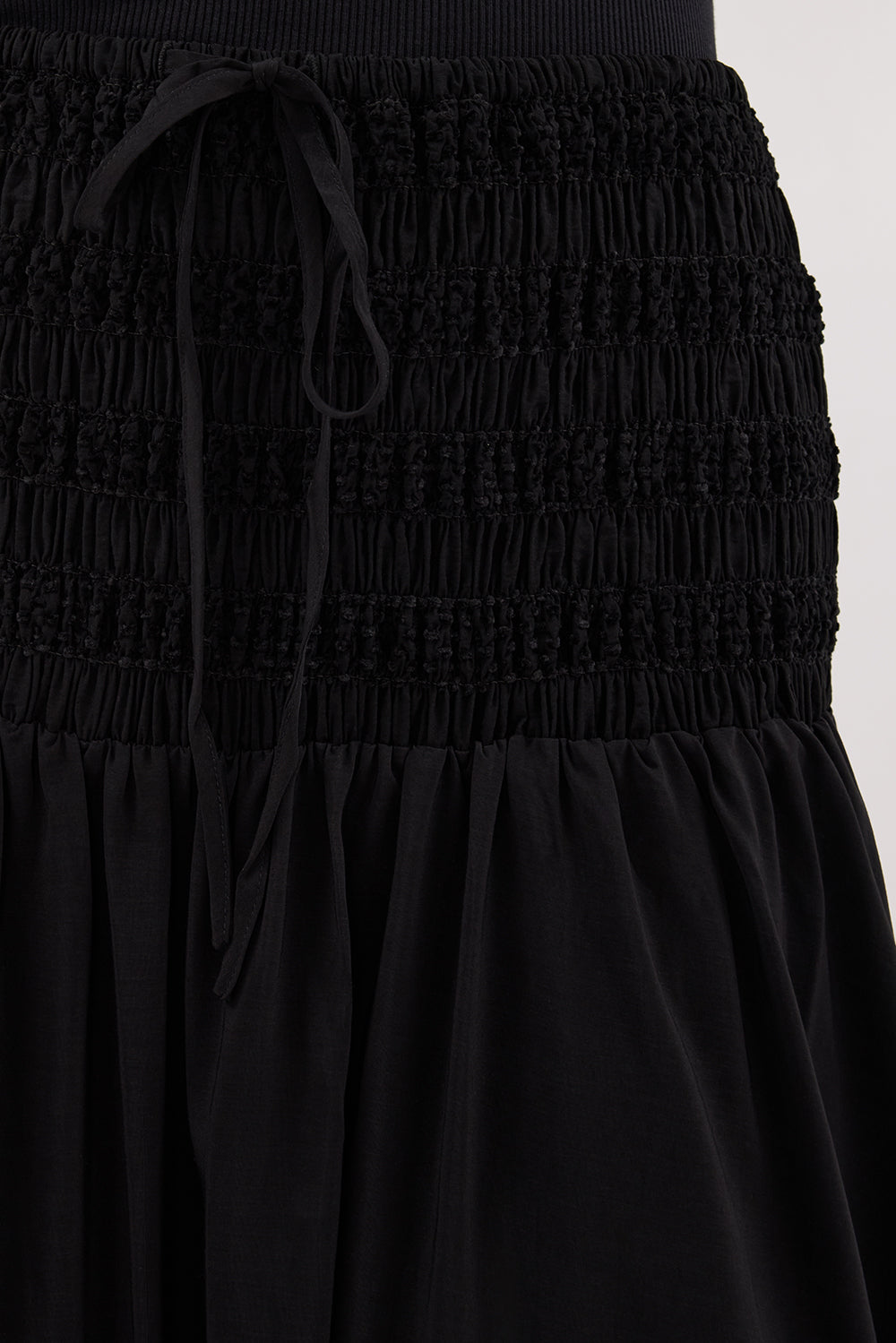 SIERRA BLACK TEXTURED MIDI SKIRT