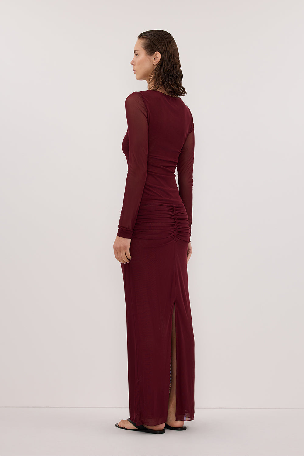 NYRA WINE COLUMN MIDI SKIRT
