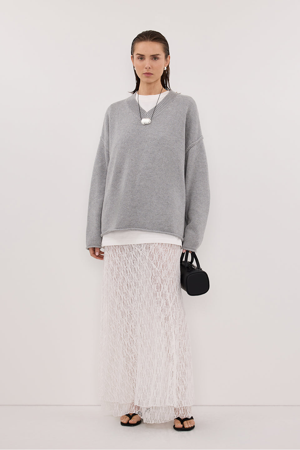 LIZZIE WHITE LAYERED LACE SKIRT