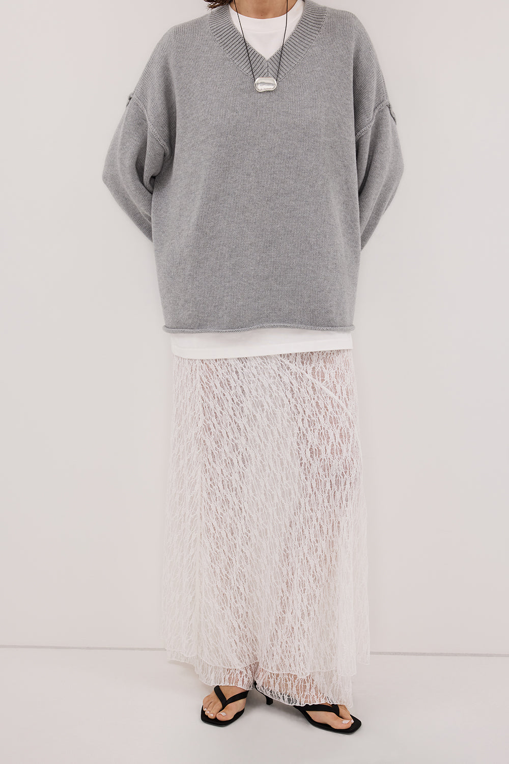 LIZZIE WHITE LAYERED LACE SKIRT