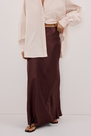 BREANNA WALNUT JACQUARD MAXI SKIRT