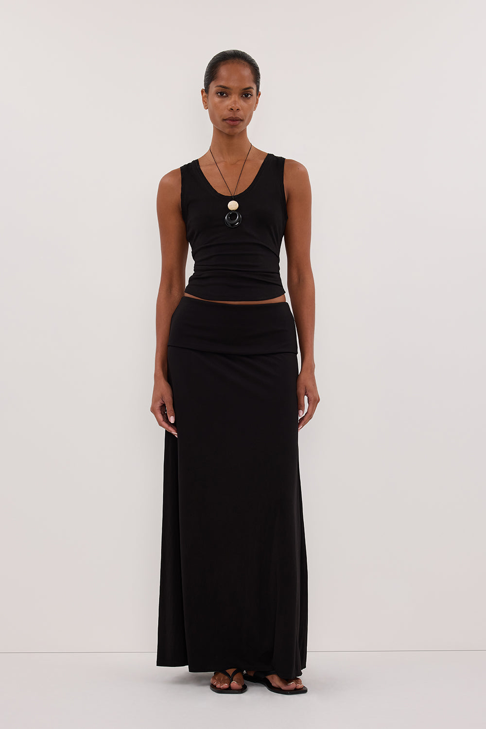 JULIE BLACK MODAL BLEND MAXI SKIRT
