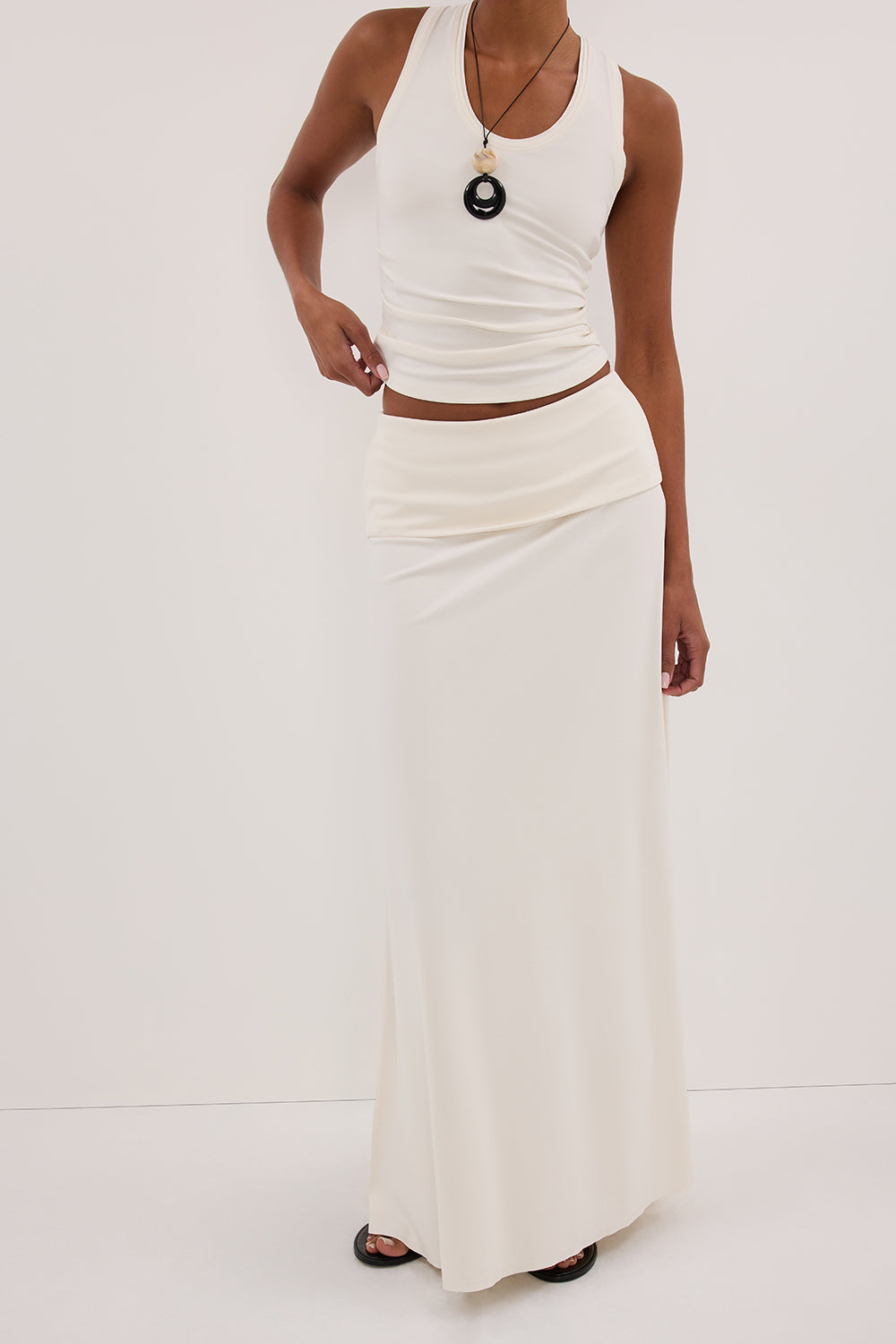 JULIE OFF WHITE MODAL BLEND SKIRT | Dissh