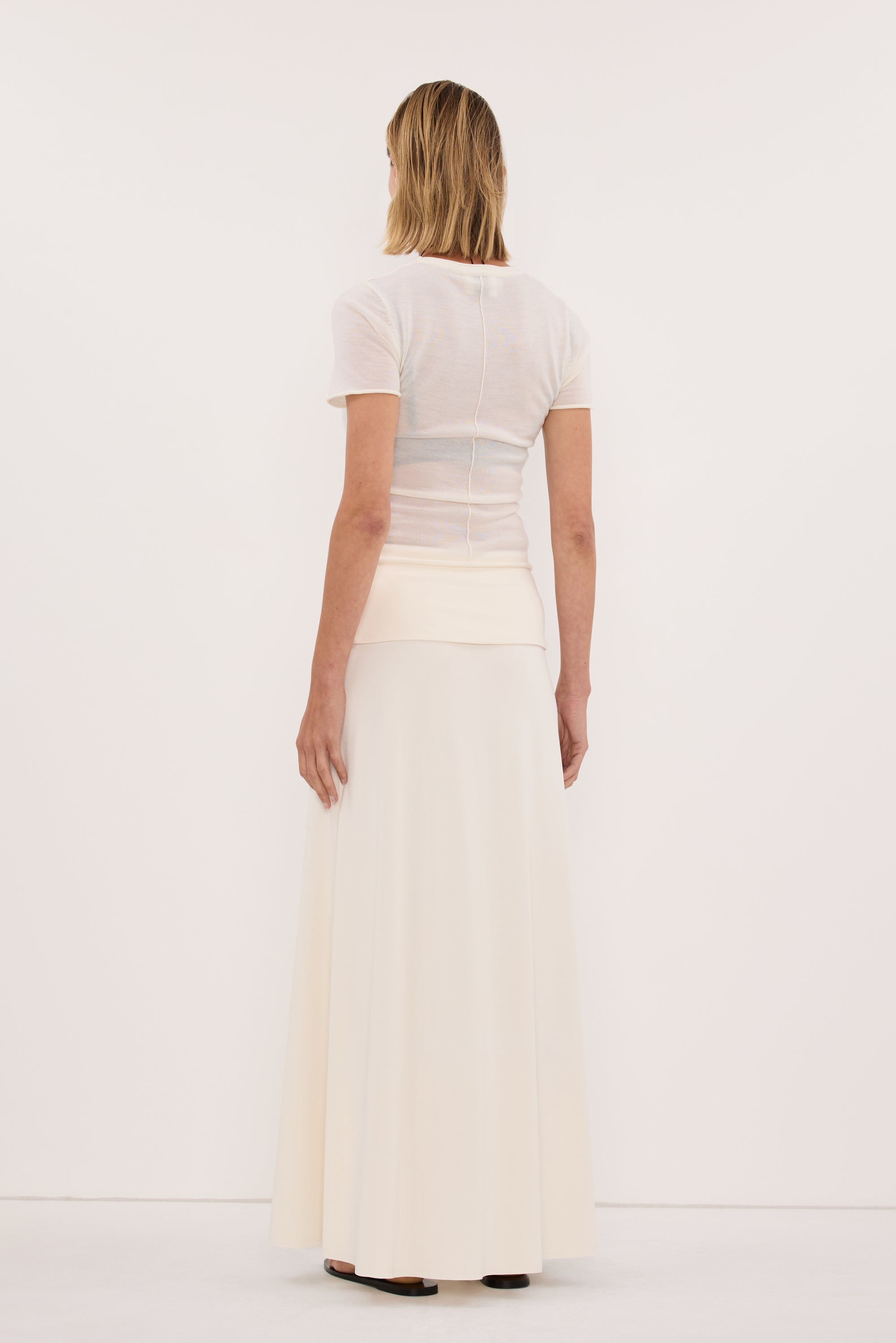 JULIE OFF WHITE MODAL BLEND MAXI SKIRT