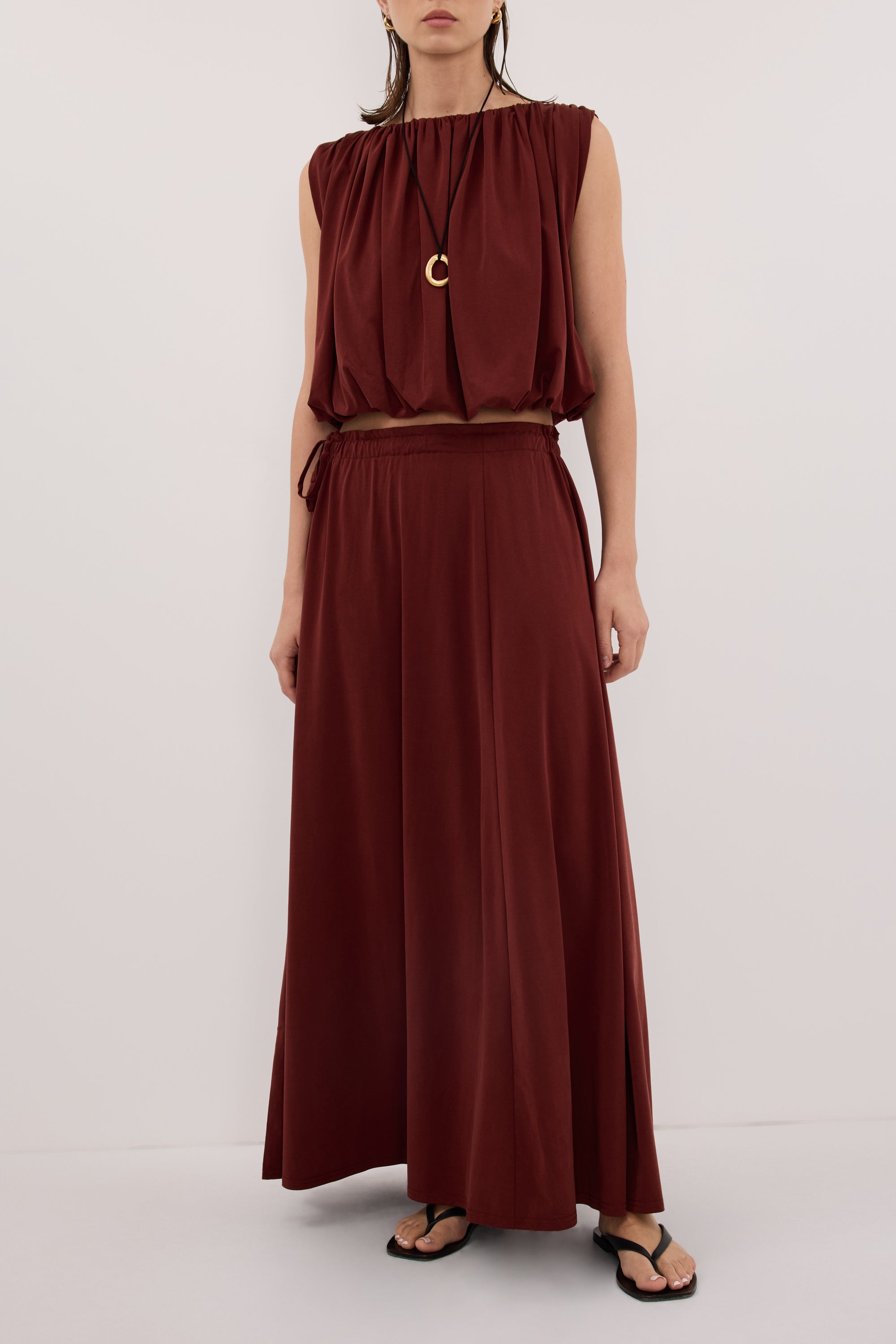 AVA SAHARA MODAL BLEND MIDI SKIRT