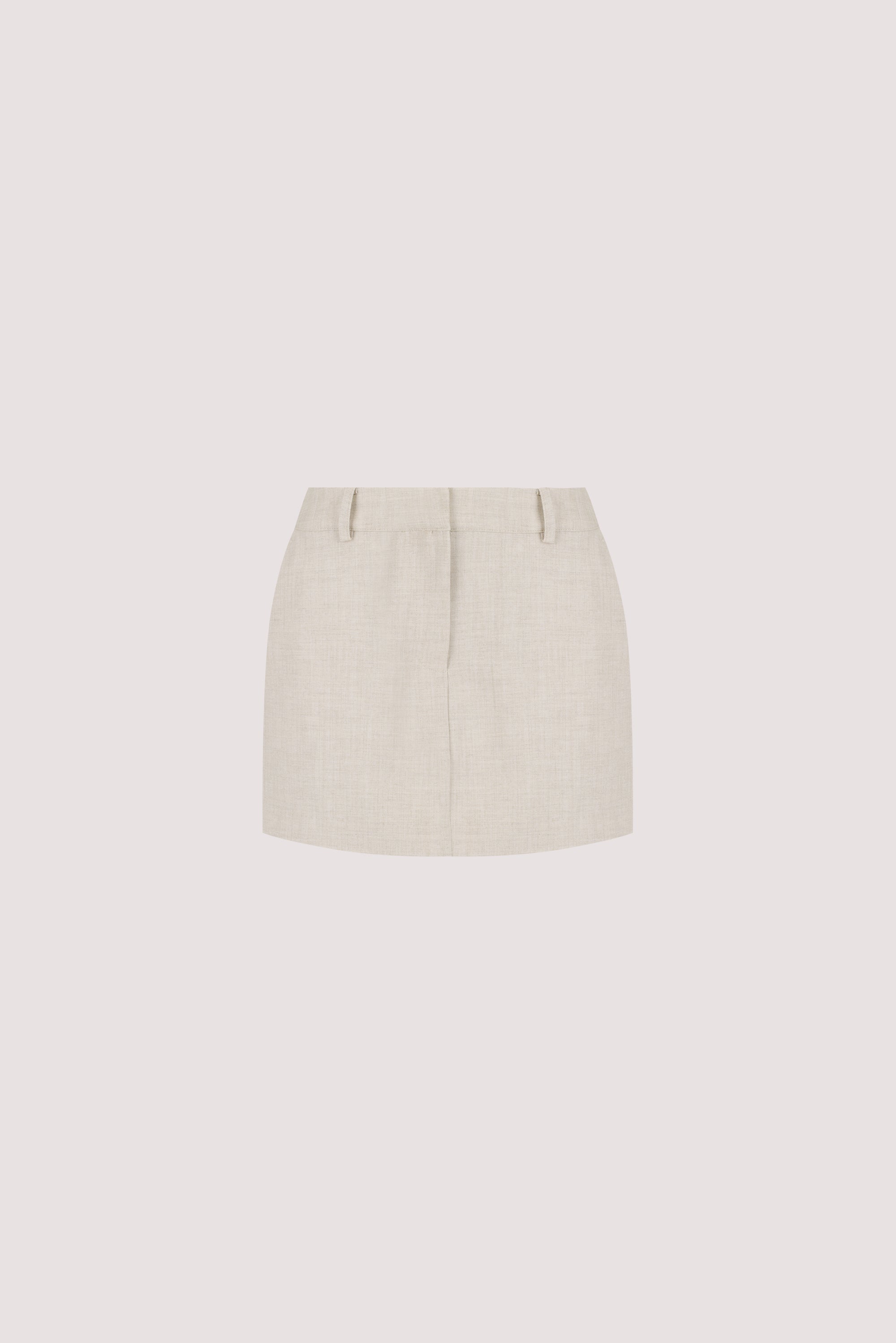 CYRUS NATURAL FLY FRONT SKORT
