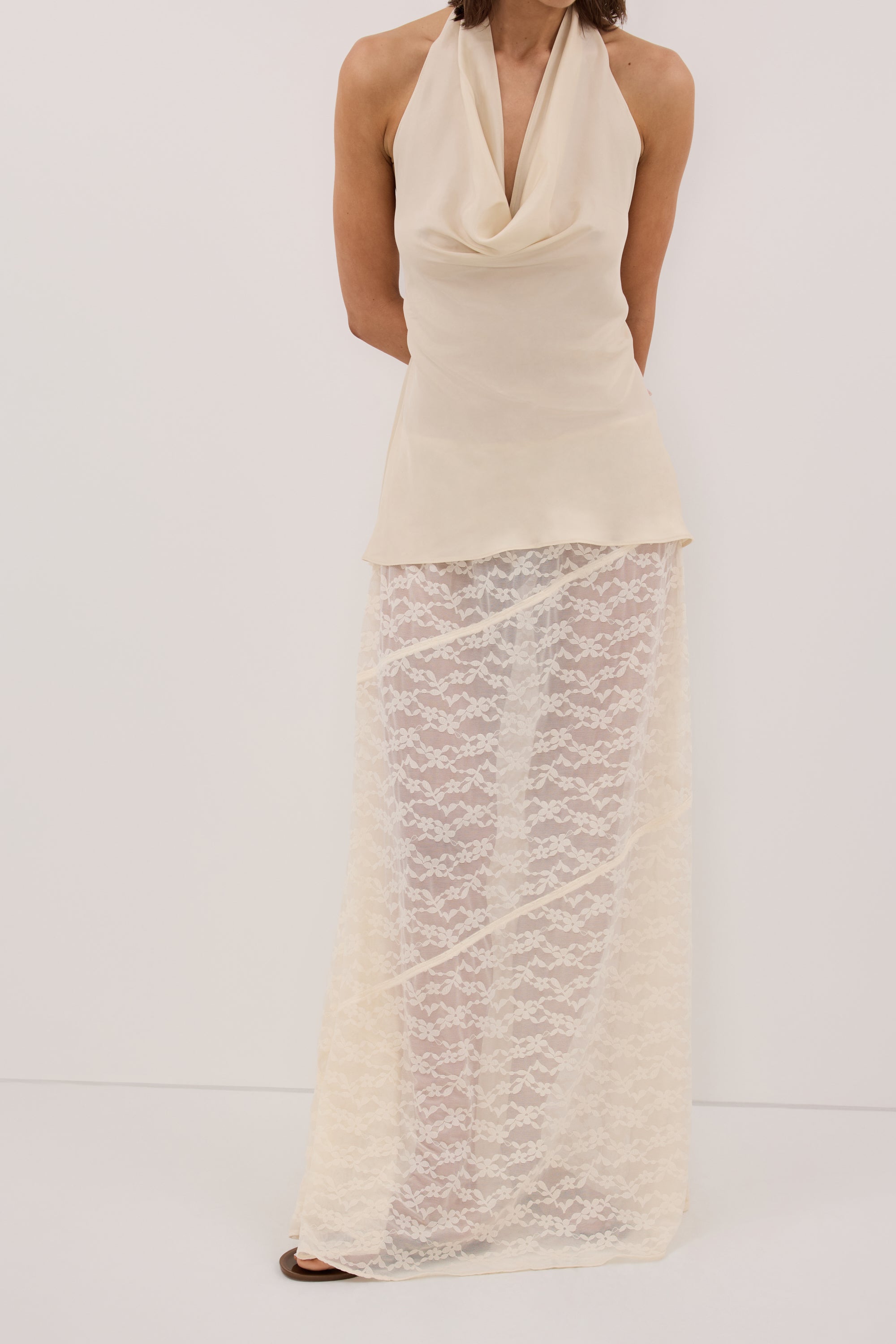 BELLE CREAM LACE MAXI SKIRT