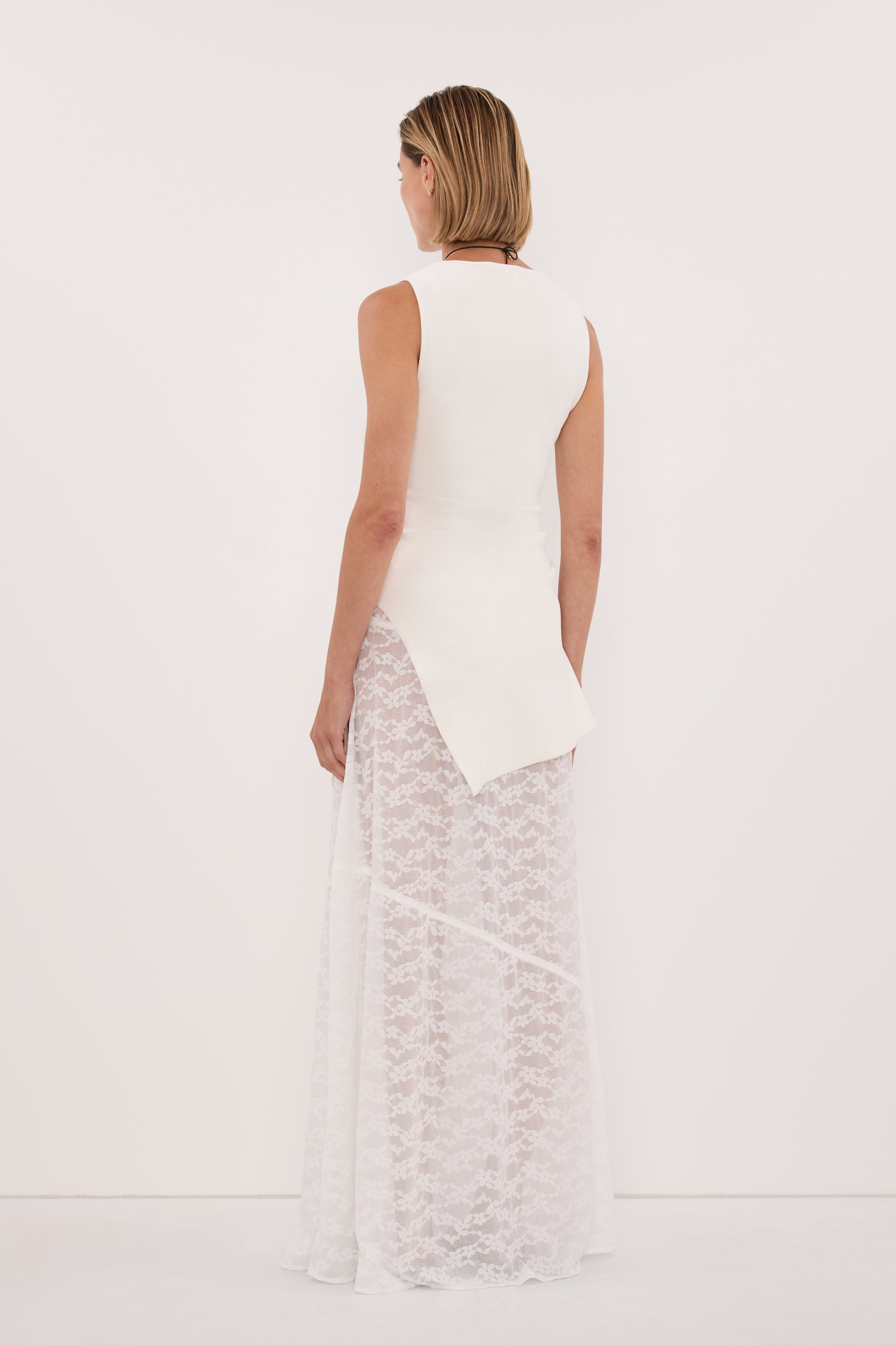 BELLE WHITE LACE MAXI SKIRT