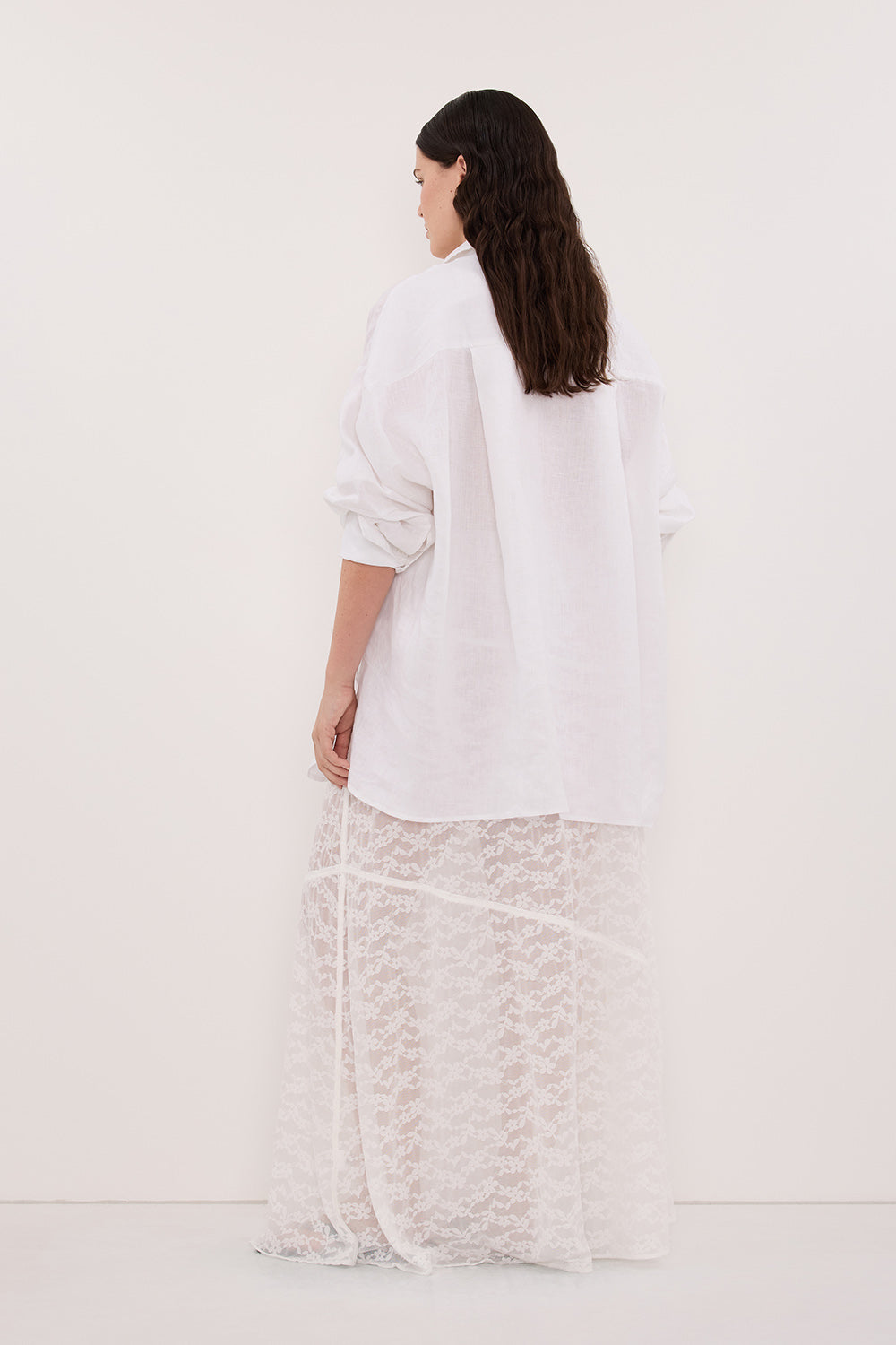 BELLE WHITE LACE MAXI SKIRT