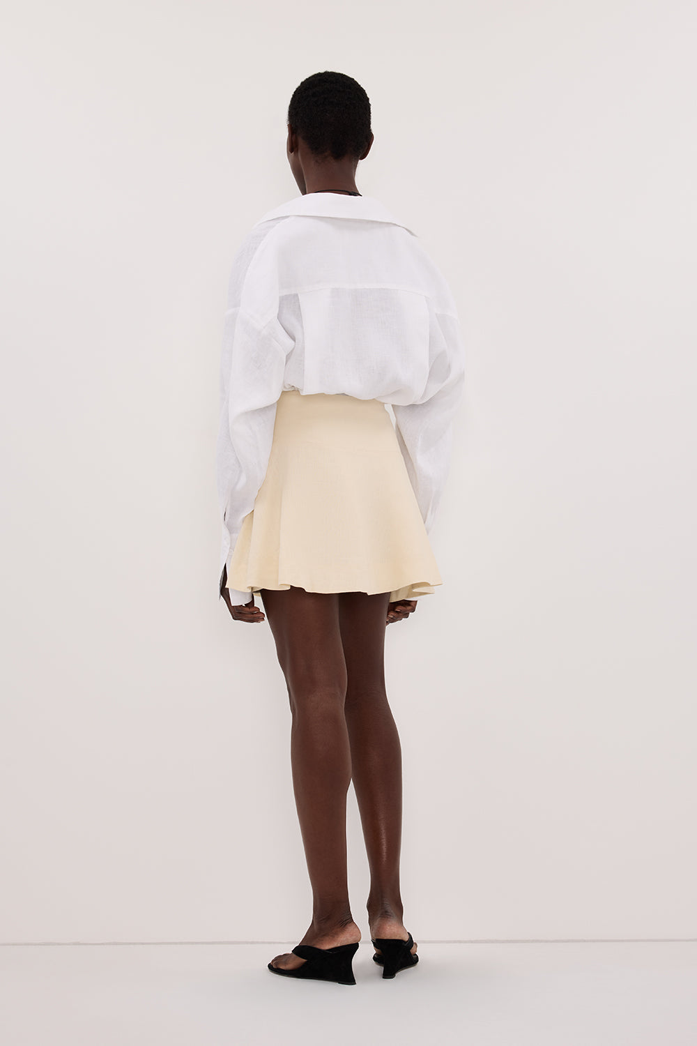 【麻100%／美品✨】ENFÖLD Light Linen SKIRT 23SS ALEA FLOUNCE STRAW LINEN SKIRT – DISSH