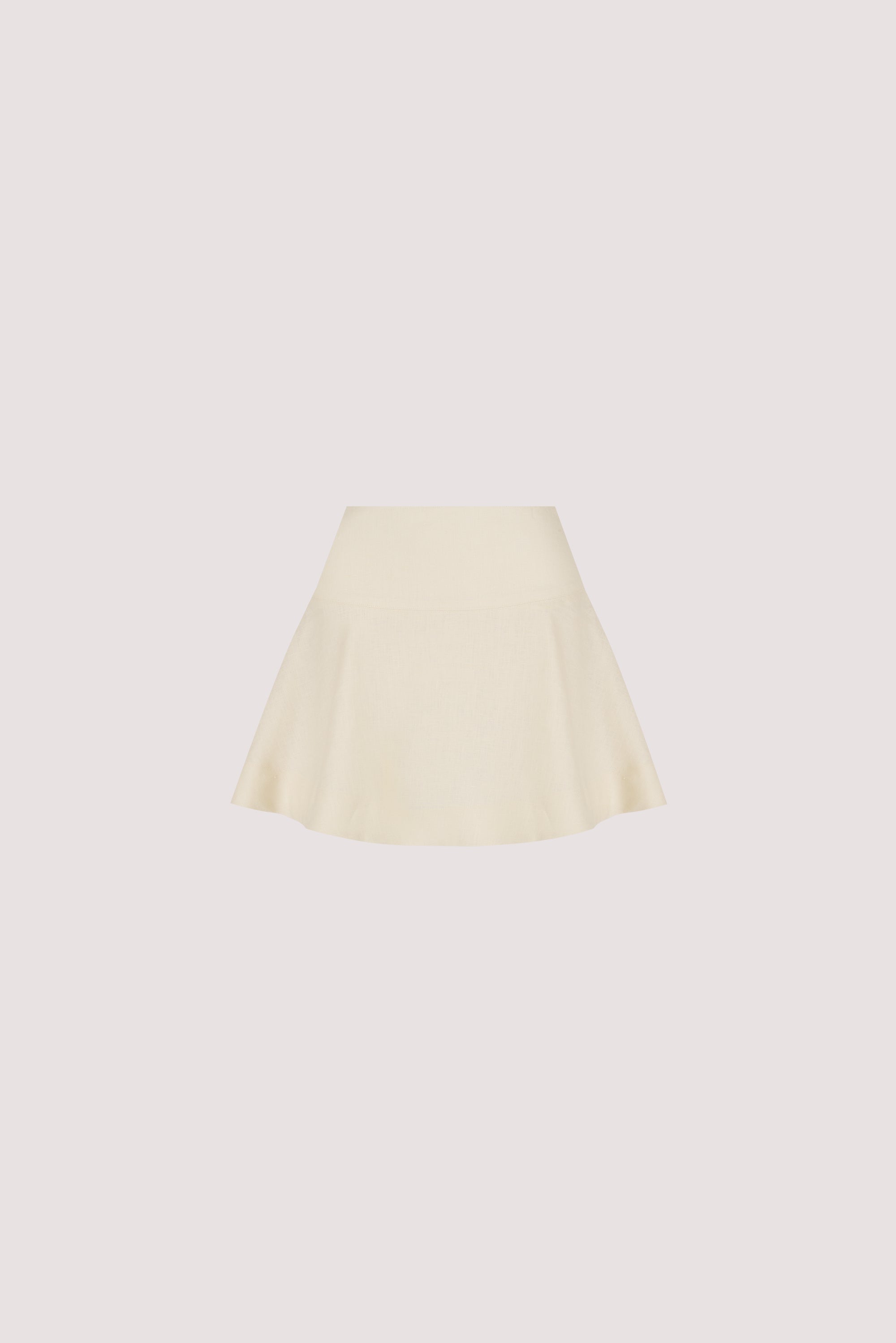 ALEA STRAW LINEN FLOUNCE MINI SKIRT
