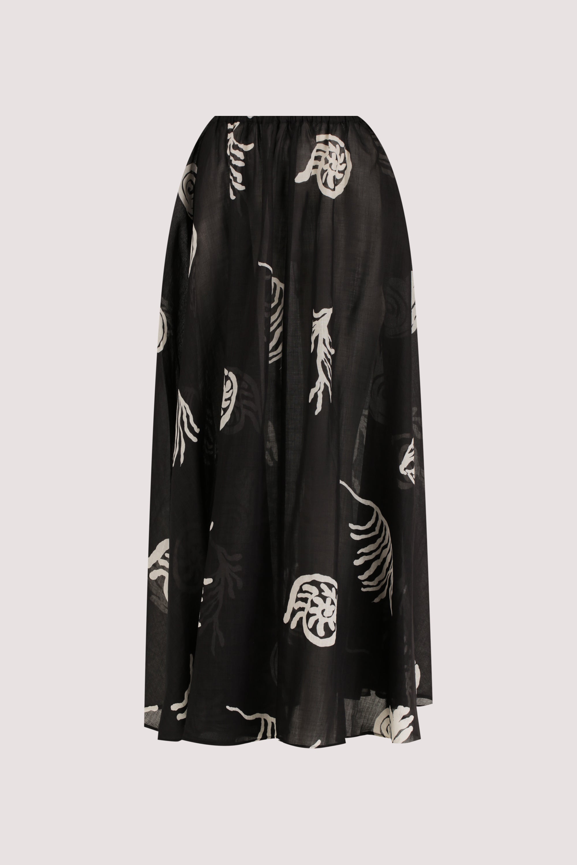 POSITANO BLACK RAMIE MIDI SKIRT