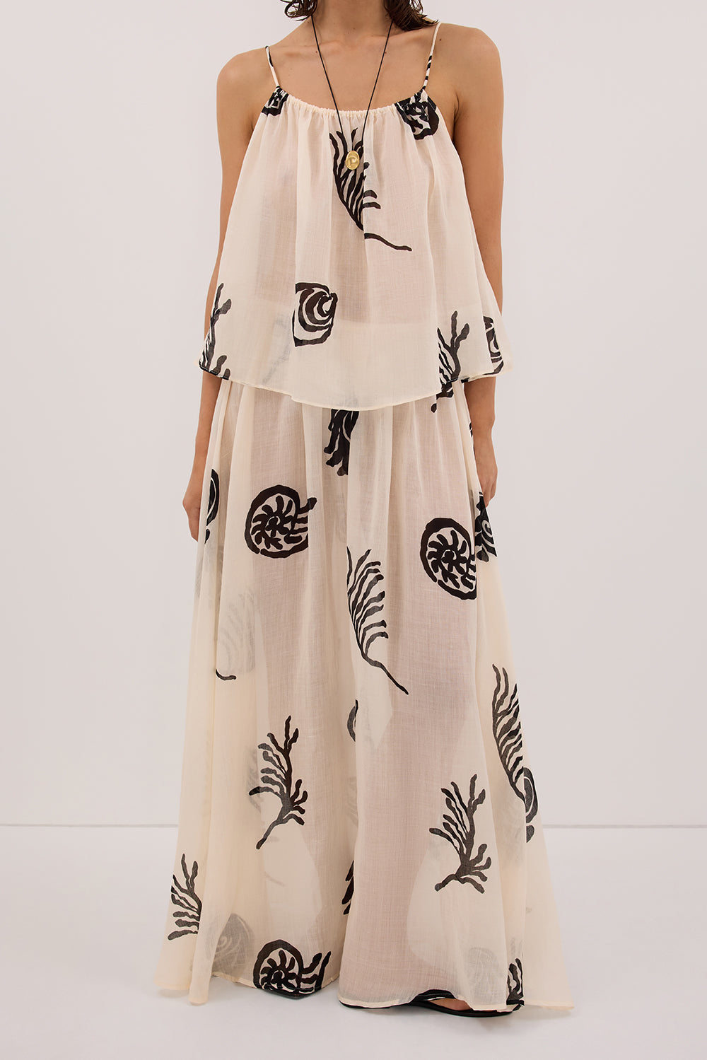 POSITANO SANDSTONE RAMIE MIDI SKIRT