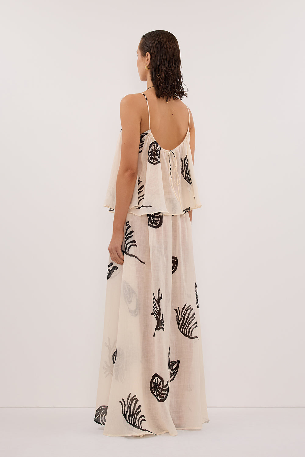 POSITANO SANDSTONE RAMIE MIDI SKIRT