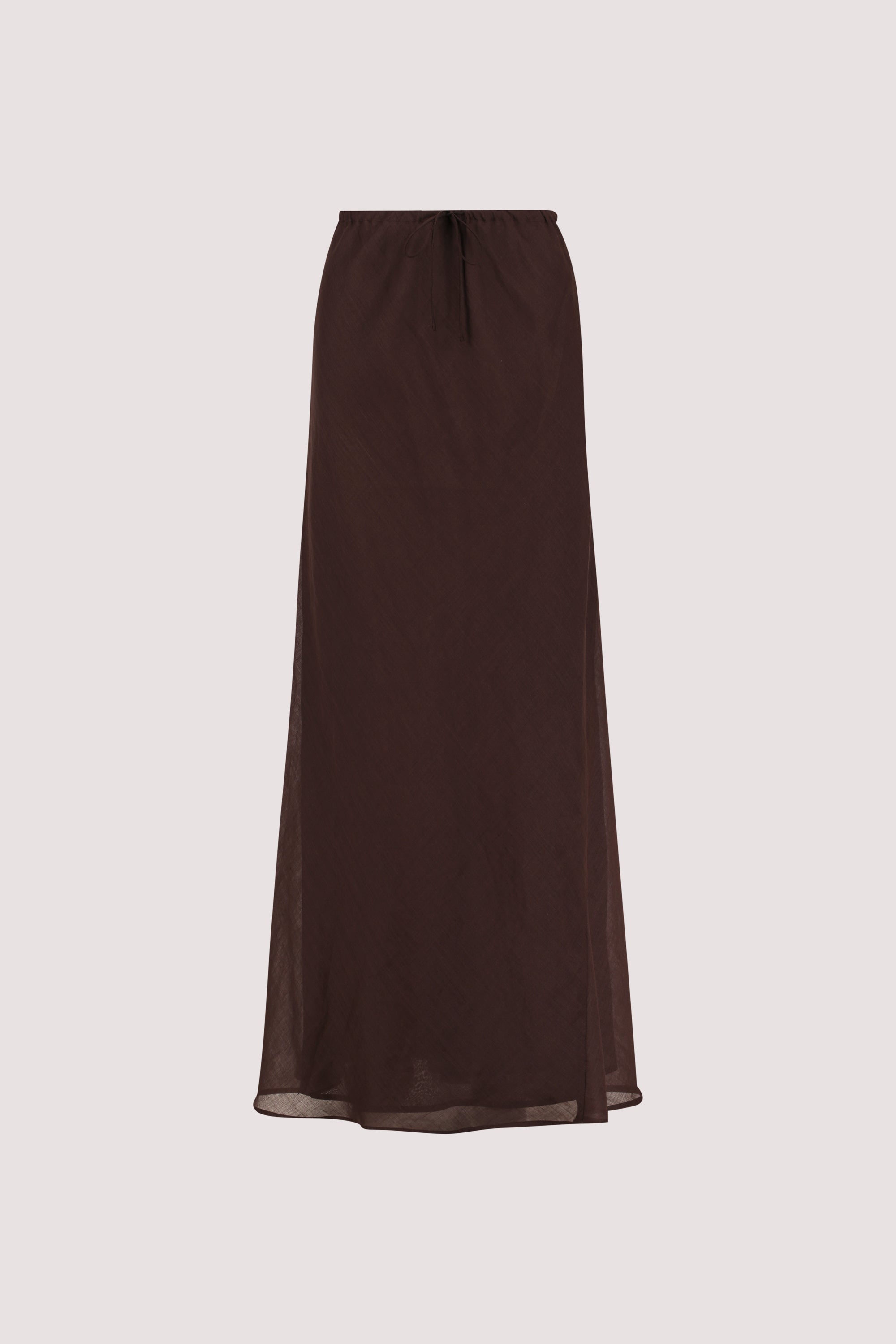MAISON BURNT CHOC RAMIE BIAS MAXI SKIRT