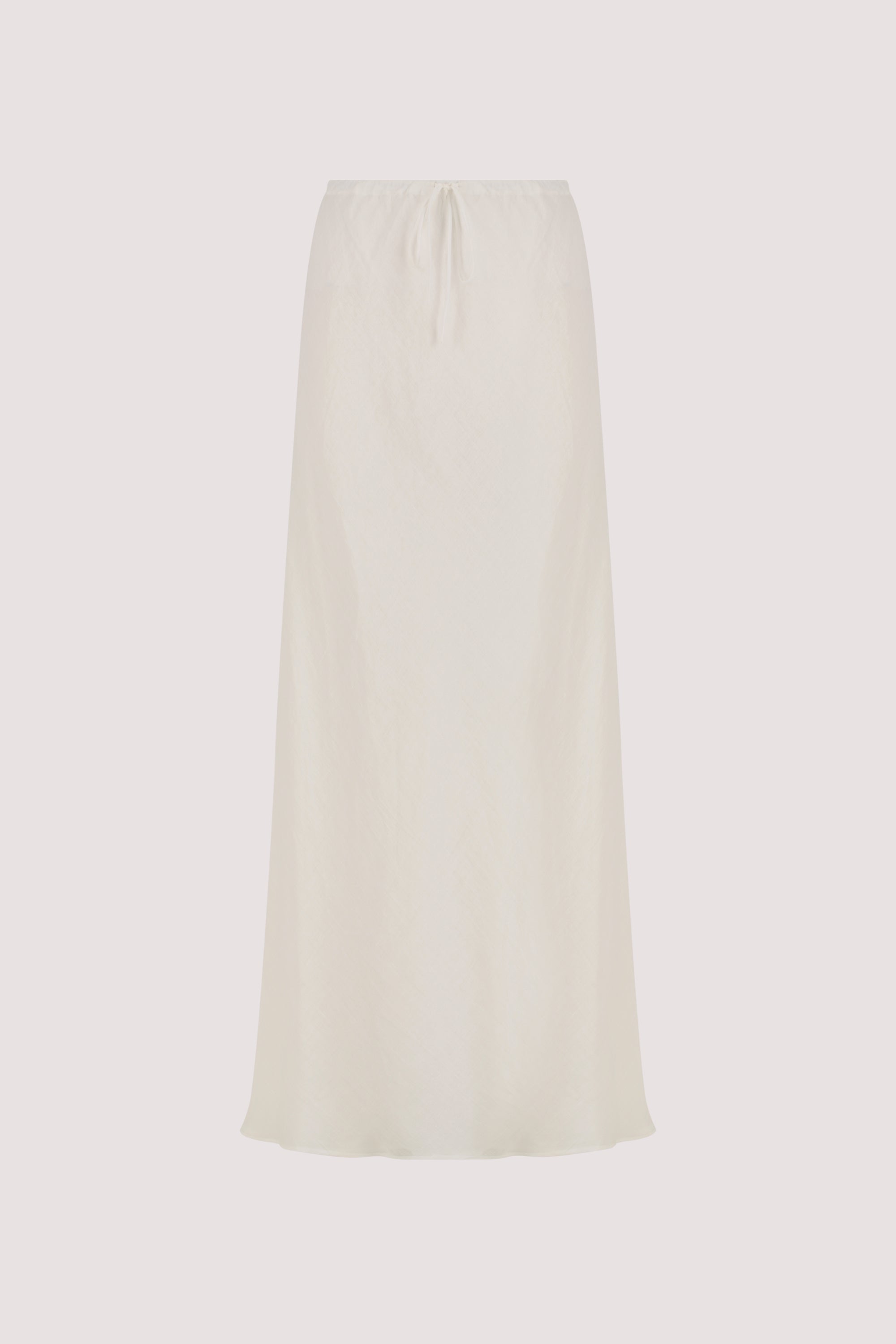 MAISON WHITE RAMIE BIAS MIDI SKIRT