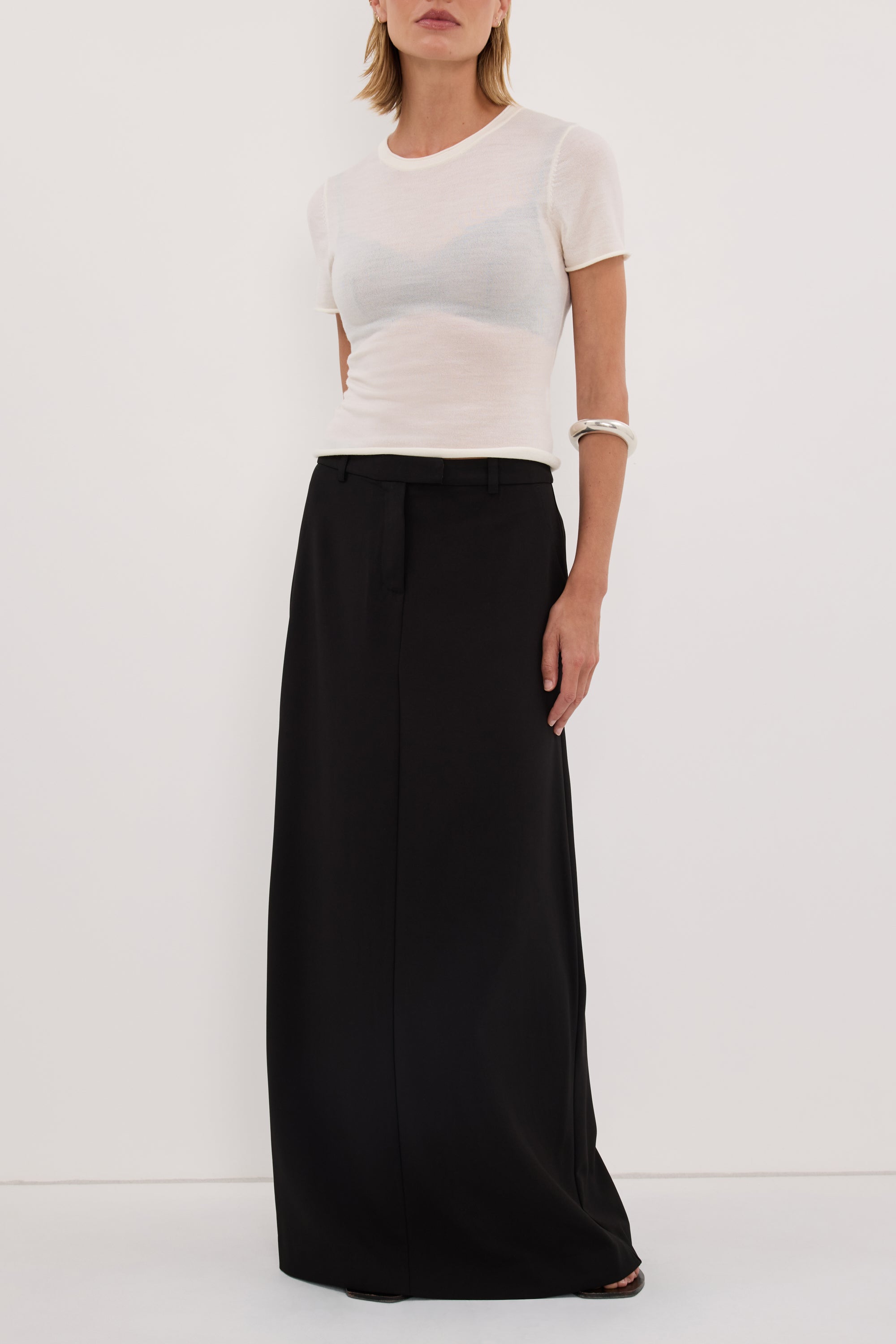 PARKER BLACK TAILORED MAXI SKIRT