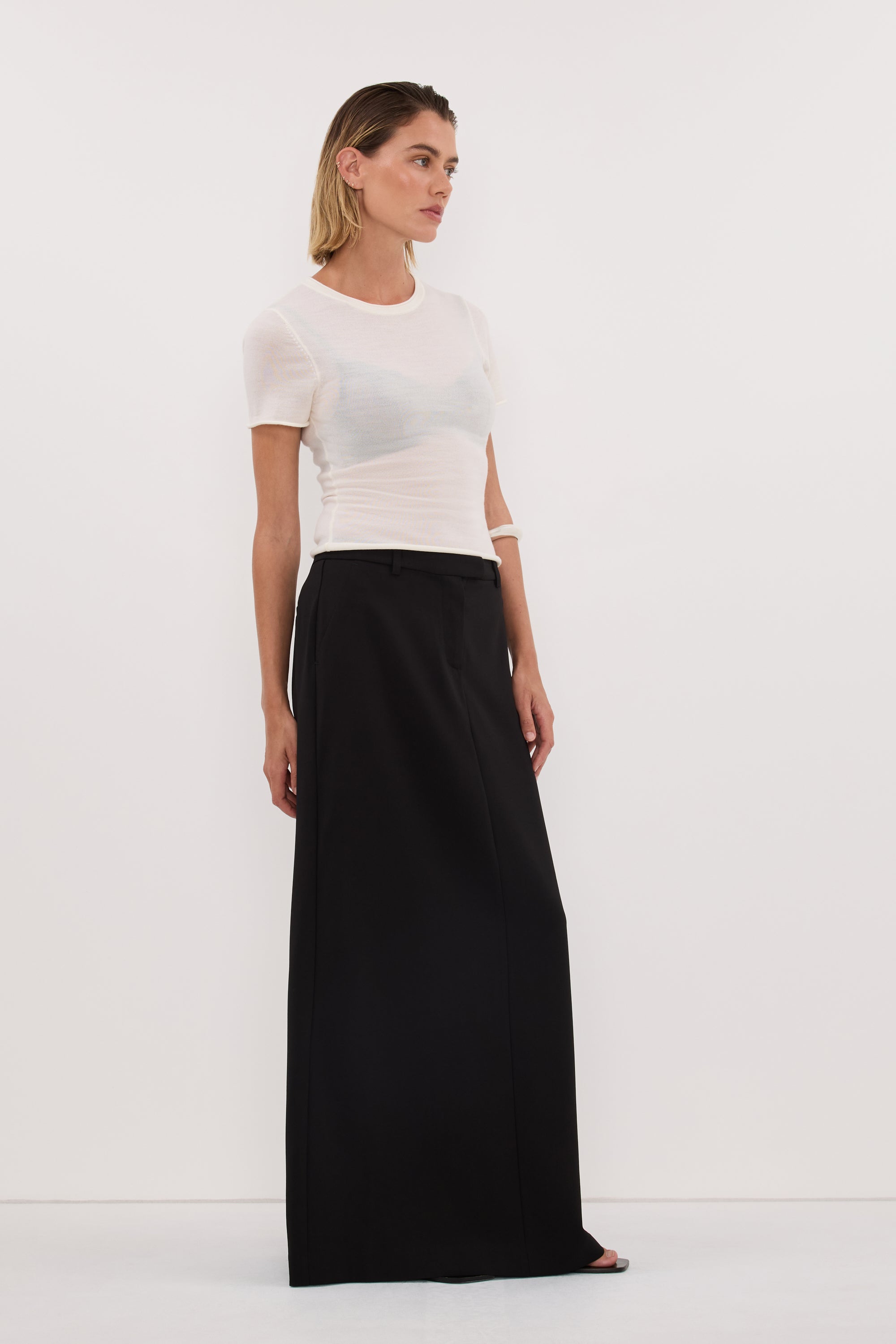 PARKER BLACK TAILORED MAXI SKIRT