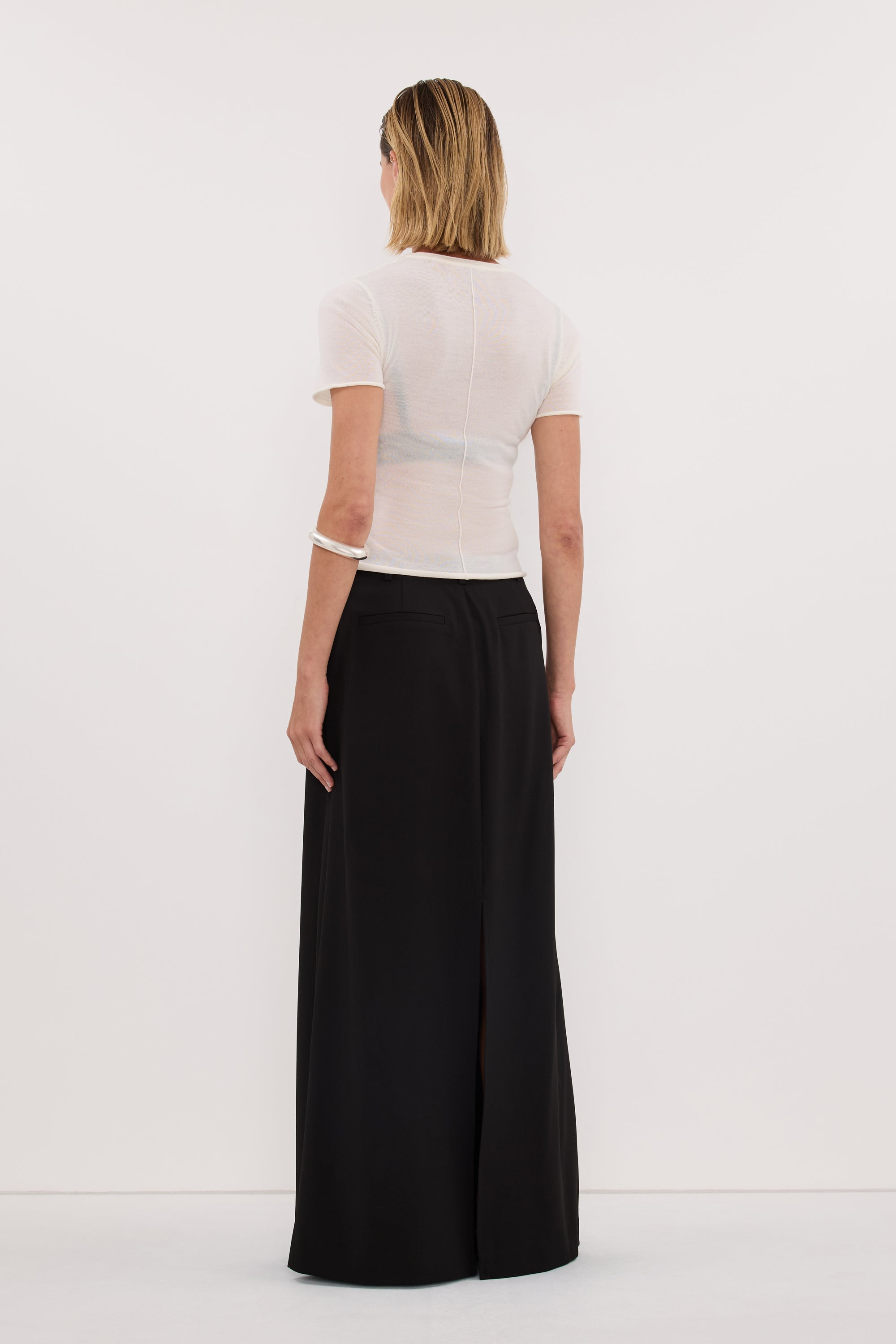 PARKER BLACK TAILORED MAXI SKIRT