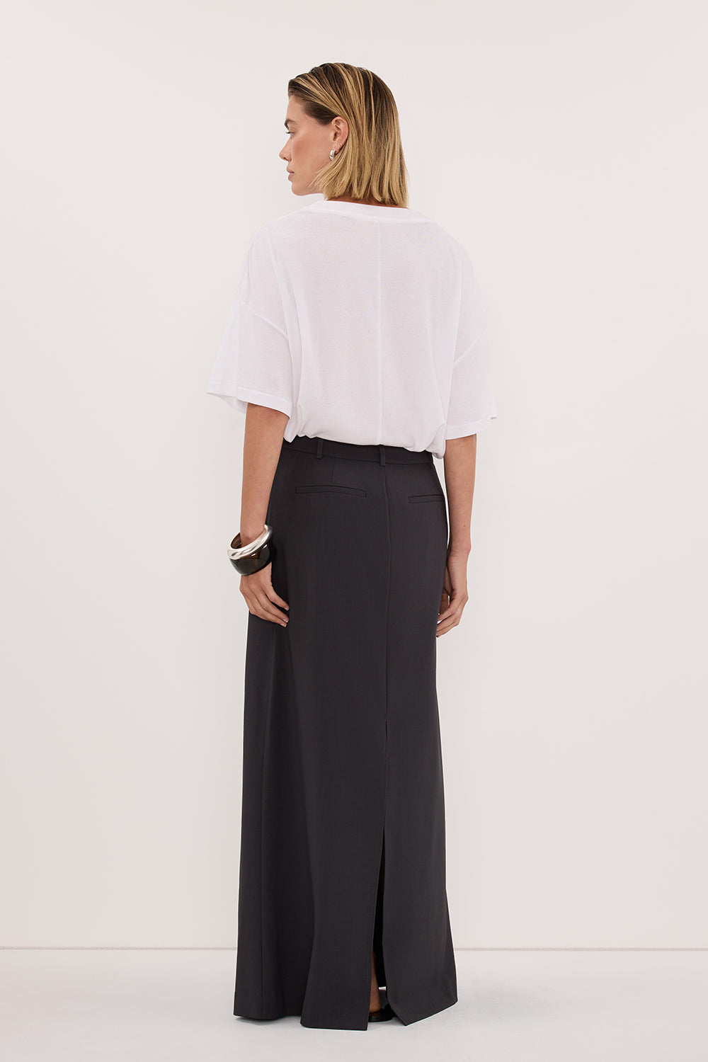 PARKER GREY TAILORED MAXI SKIRT