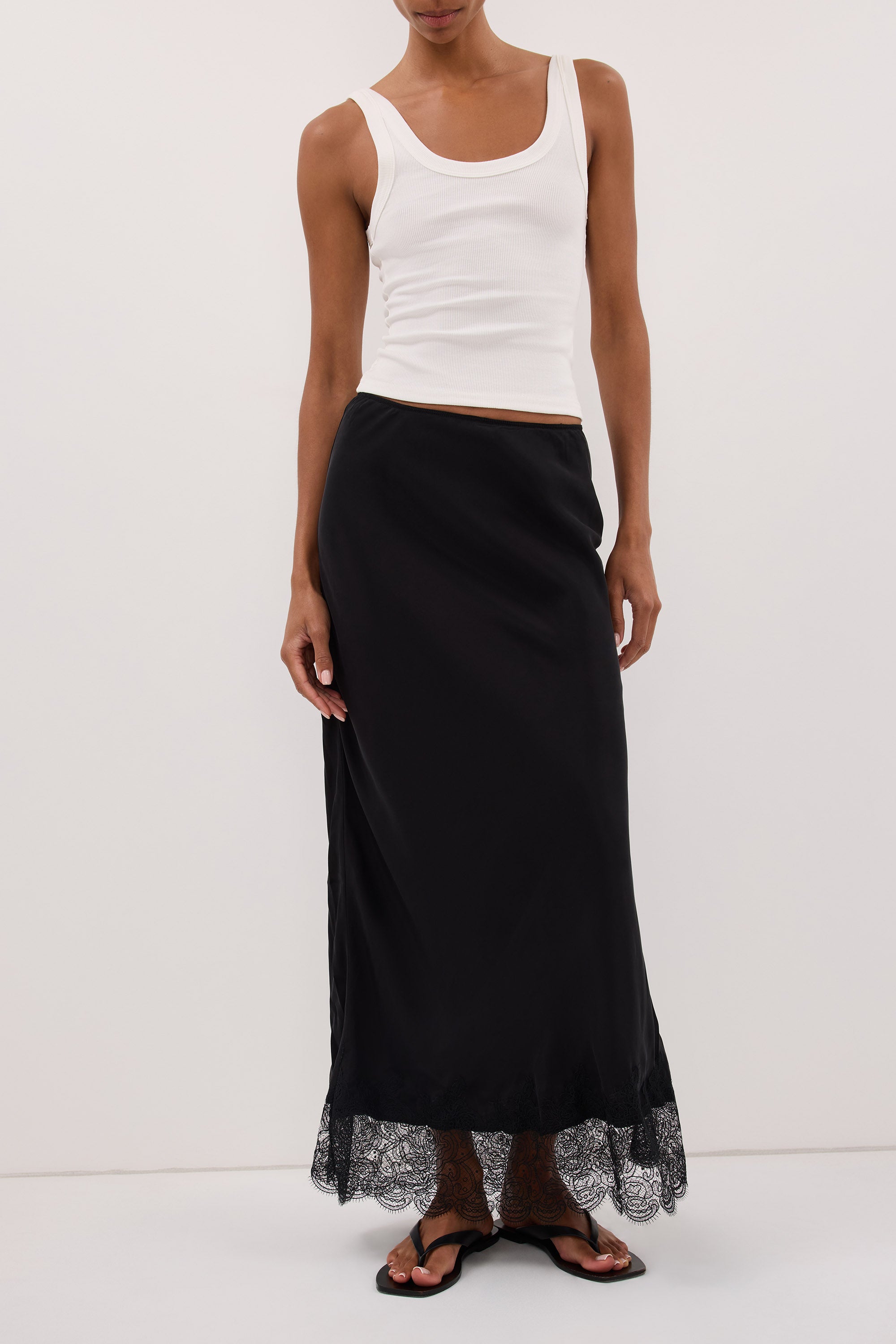 MINA BLACK CUPRO LACE SKIRT – DISSH