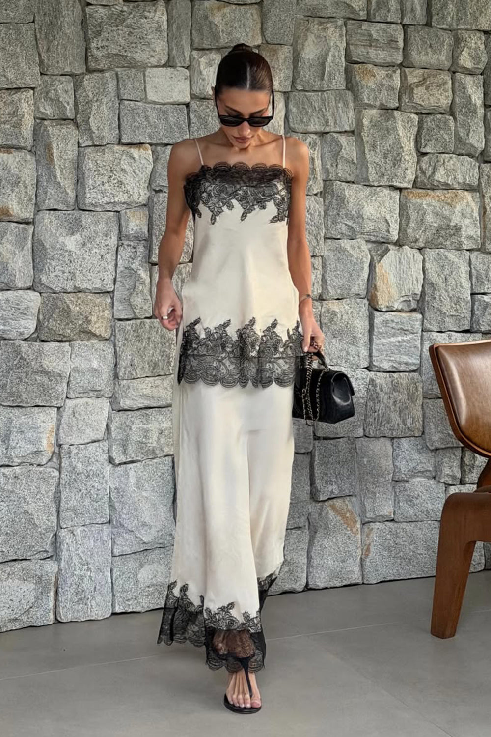 MINA STRAW CUPRO LACE MIDI SKIRT