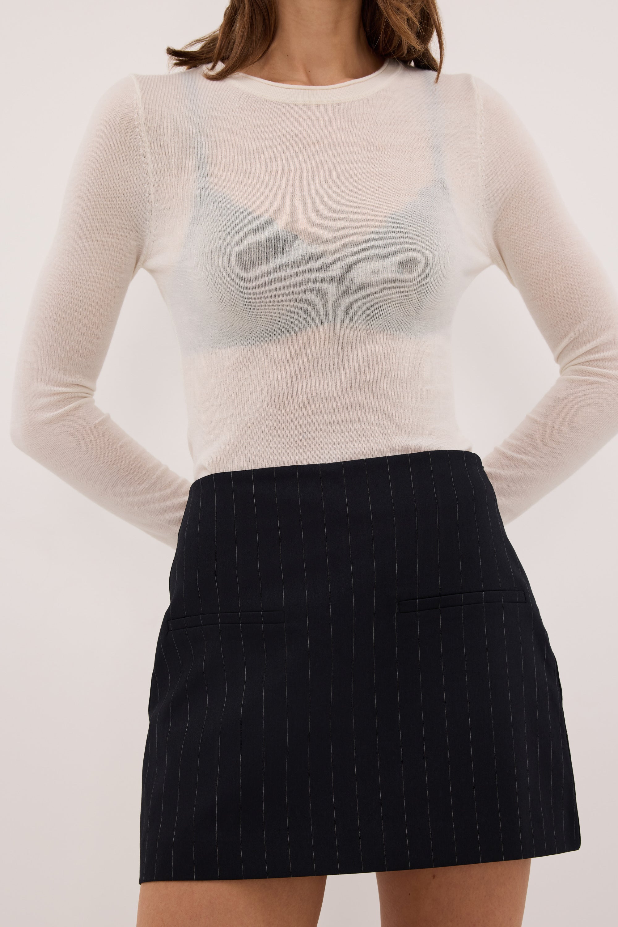 SIAN INK PINSTRIPE TAILORED SKORT