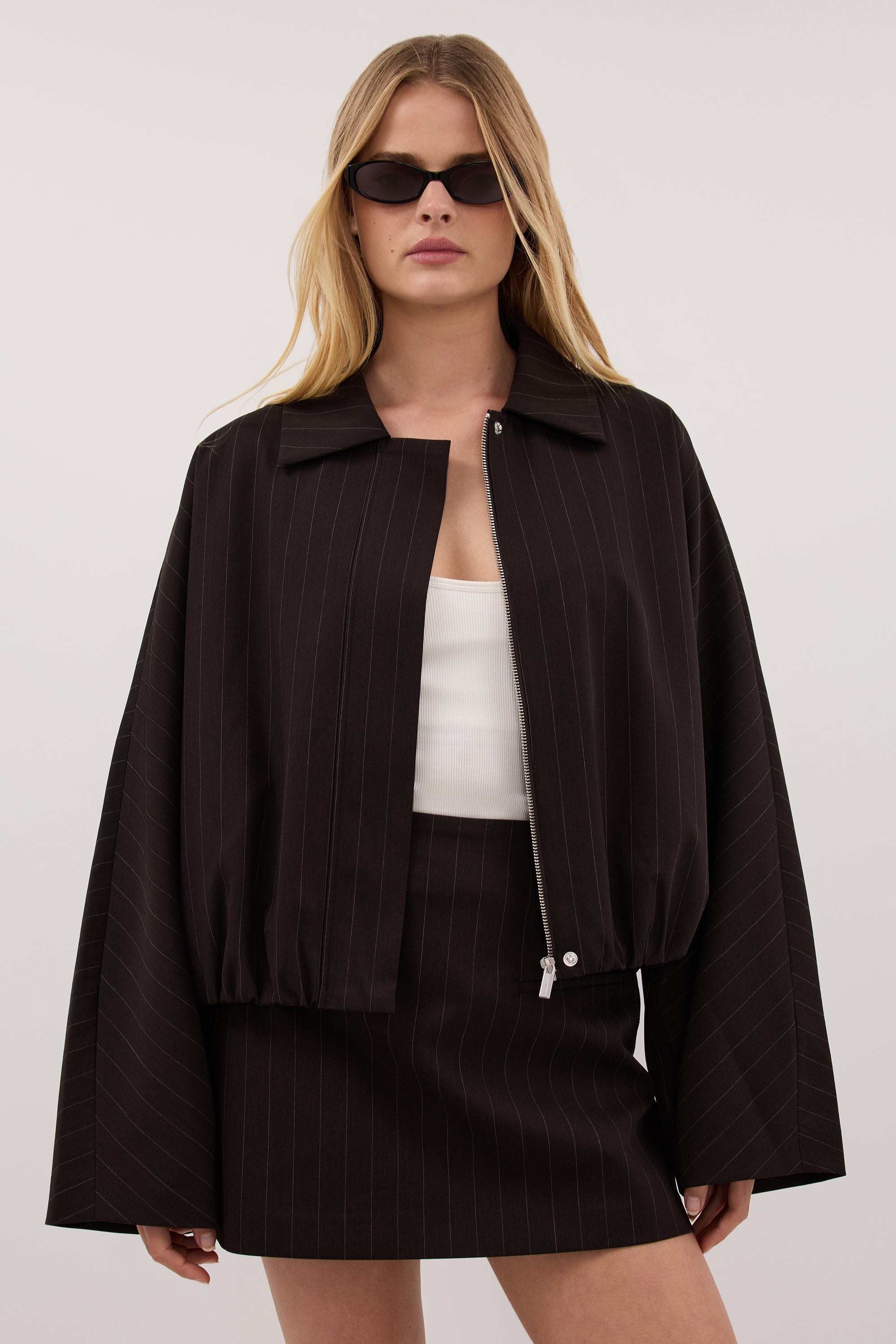 SIAN PEAT PINSTRIPE TAILORED SKORT