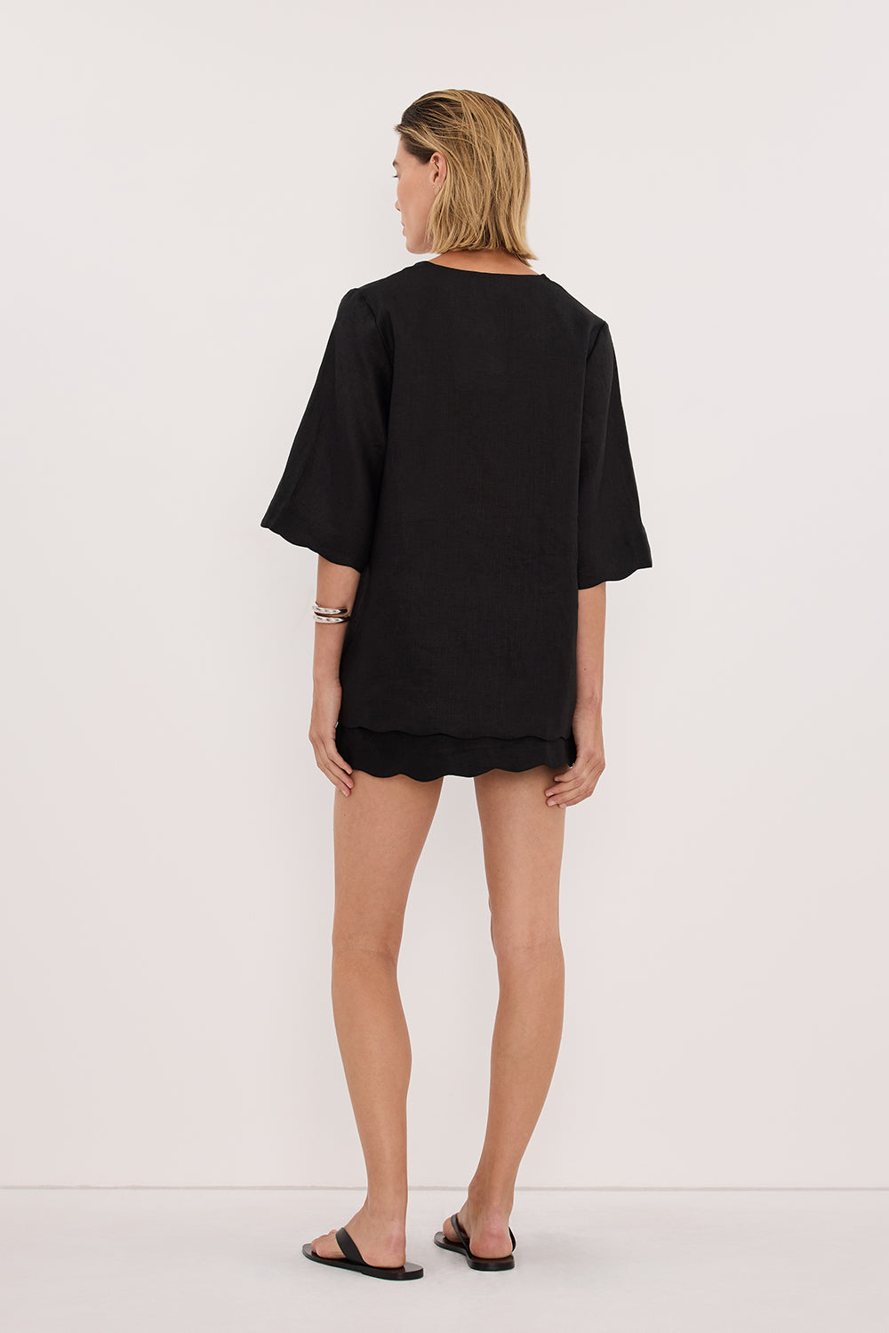 Lela Linen Skort in Black By DISSH