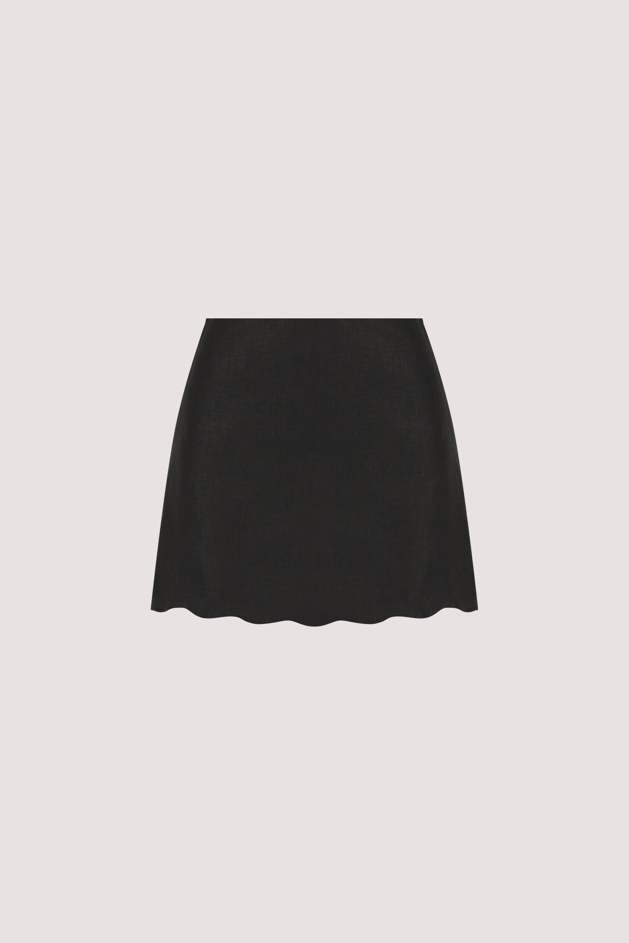 LELA BLACK LINEN SKORT
