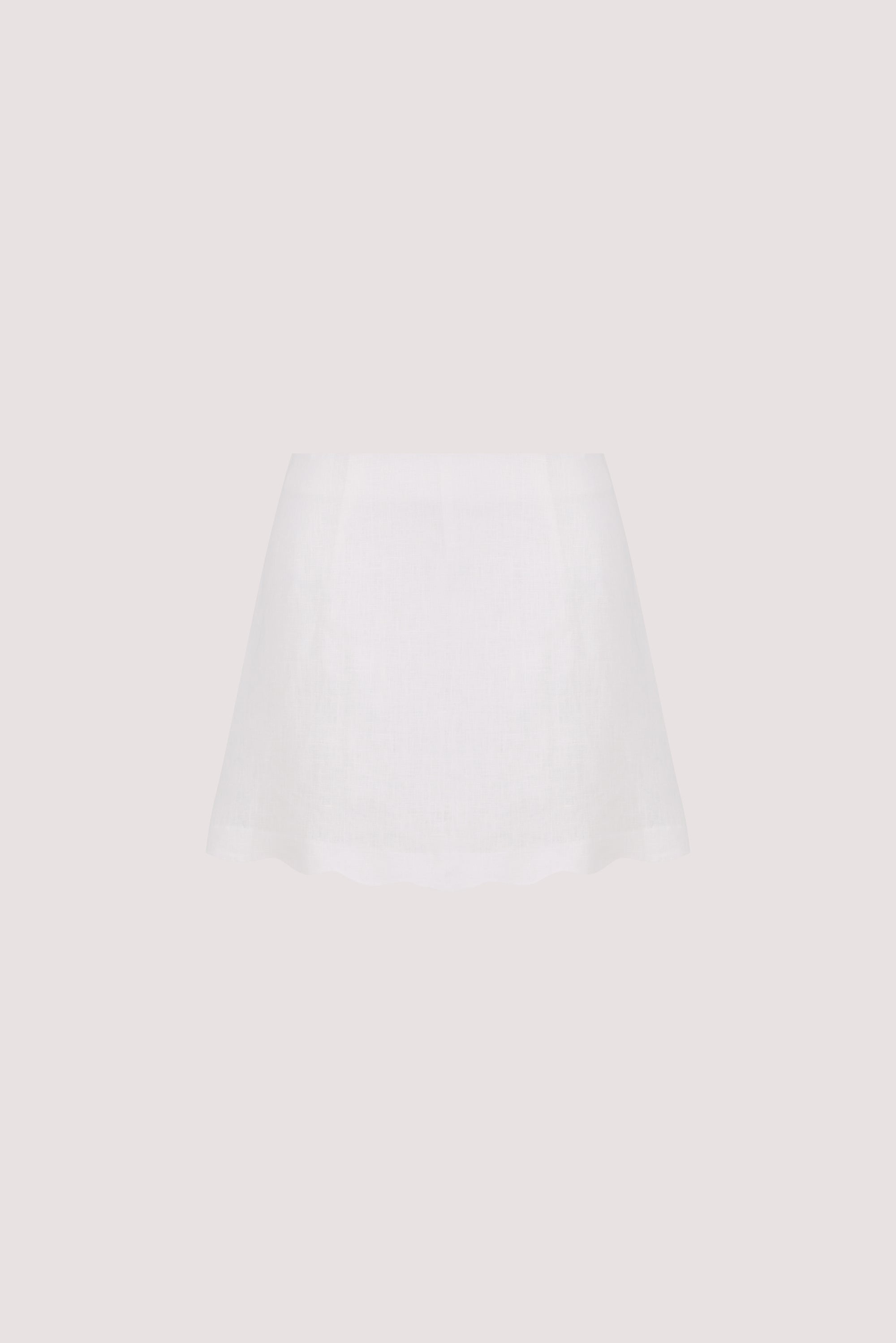 LELA WHITE LINEN SKORT