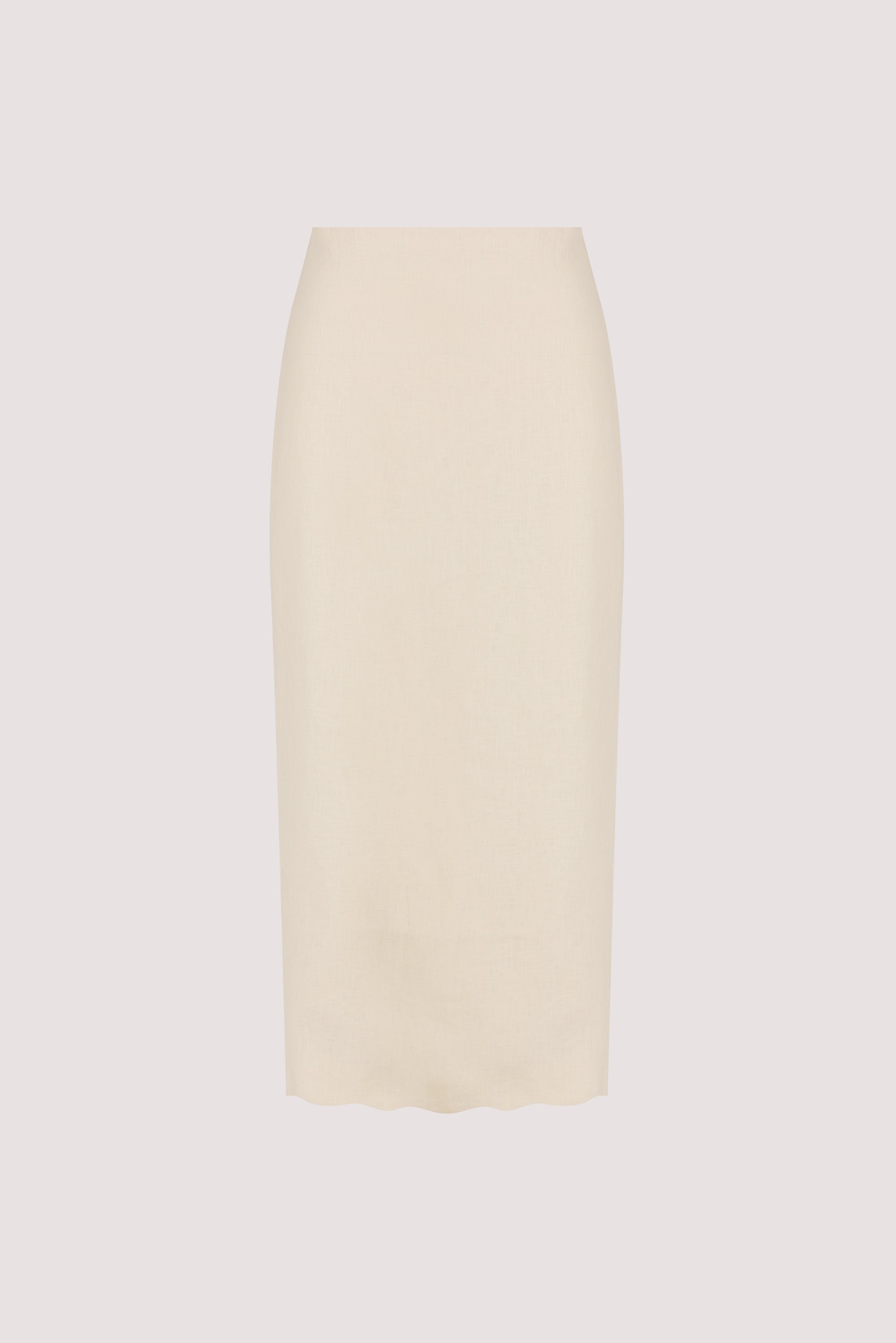 LELA SANDSTONE LINEN MIDI SKIRT