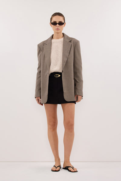 Stas wearing ROSLYN BLACK TAILORED SKORT