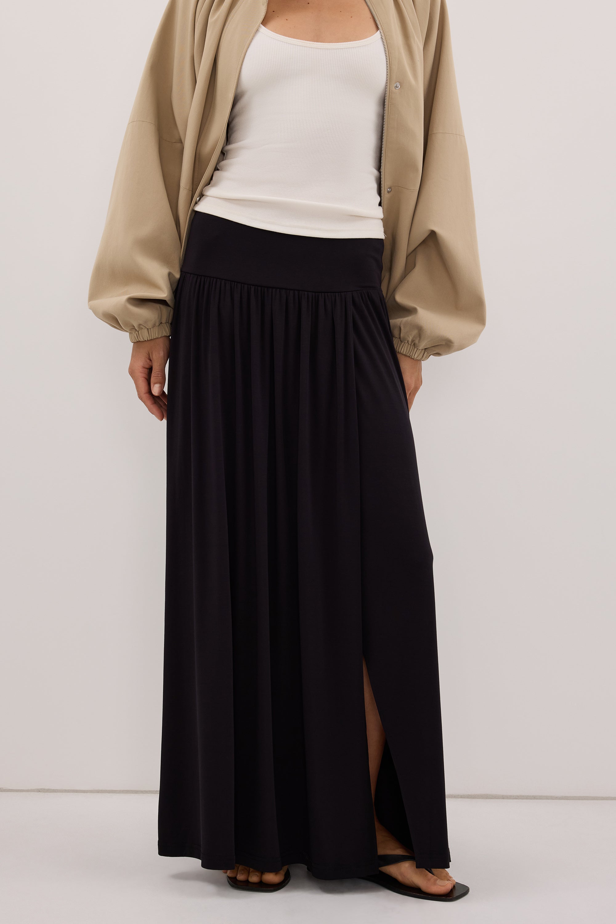 ELSIE BLACK MODAL MAXI SKIRT