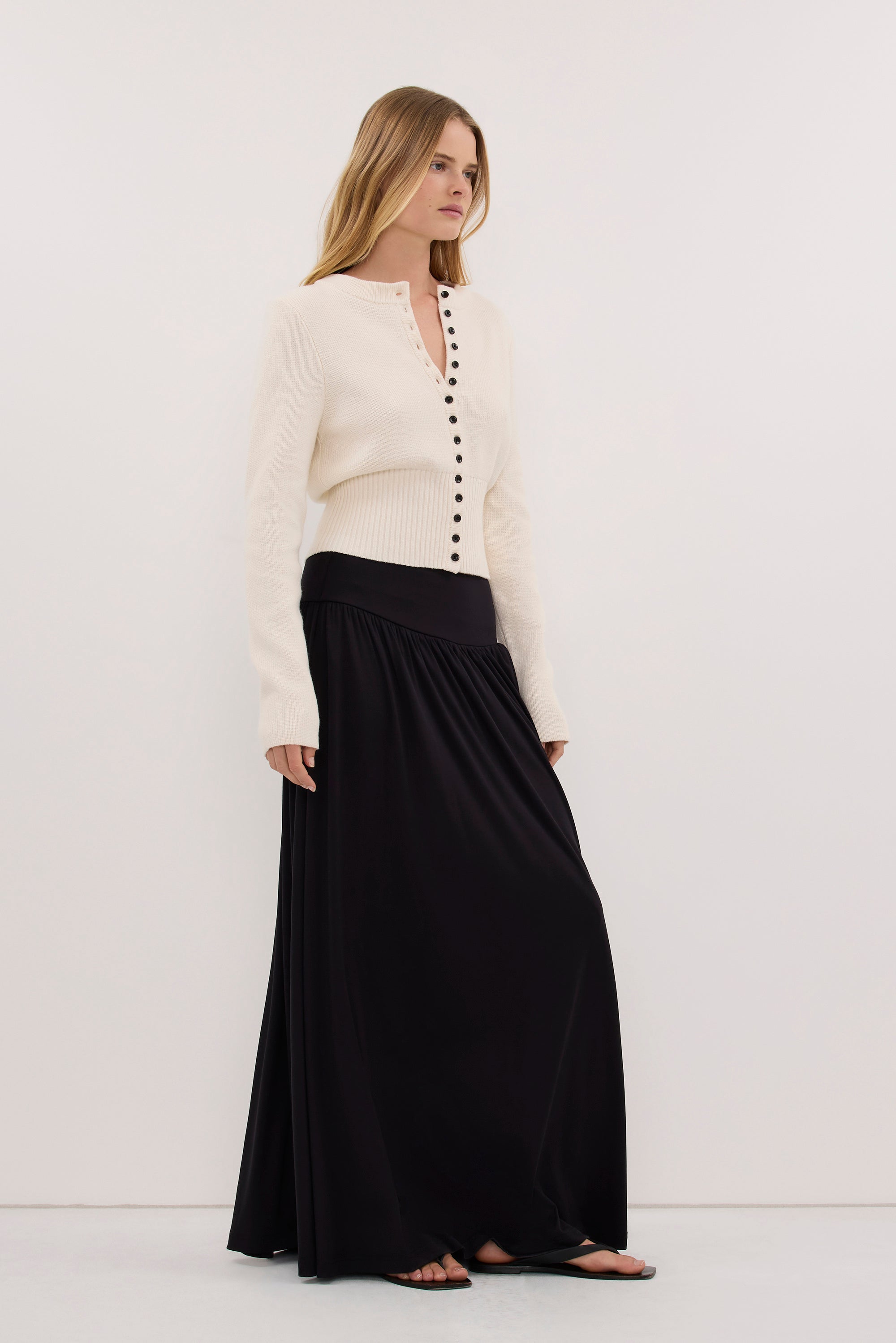 ELSIE BLACK MODAL MAXI SKIRT