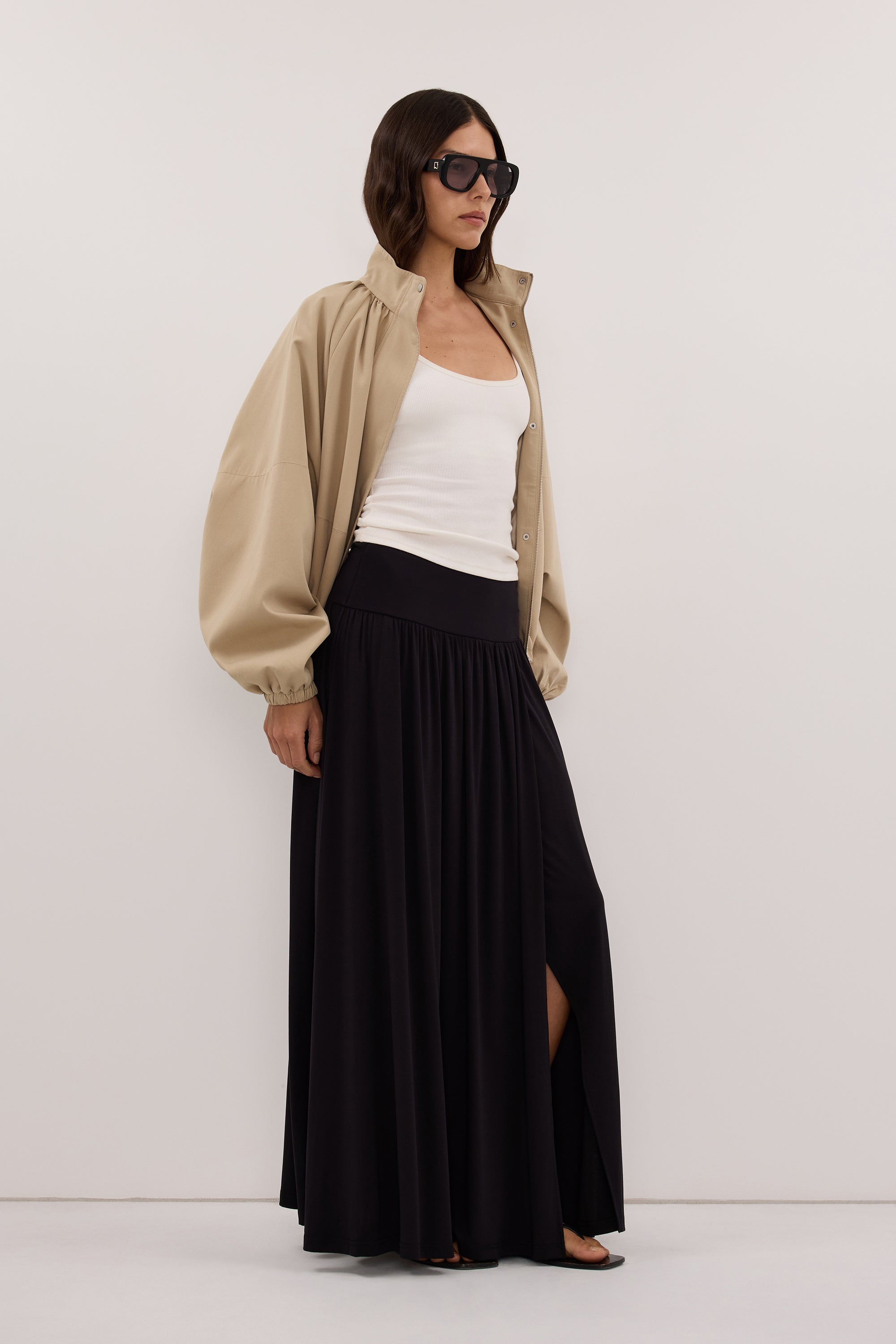 ELSIE BLACK MODAL MAXI SKIRT