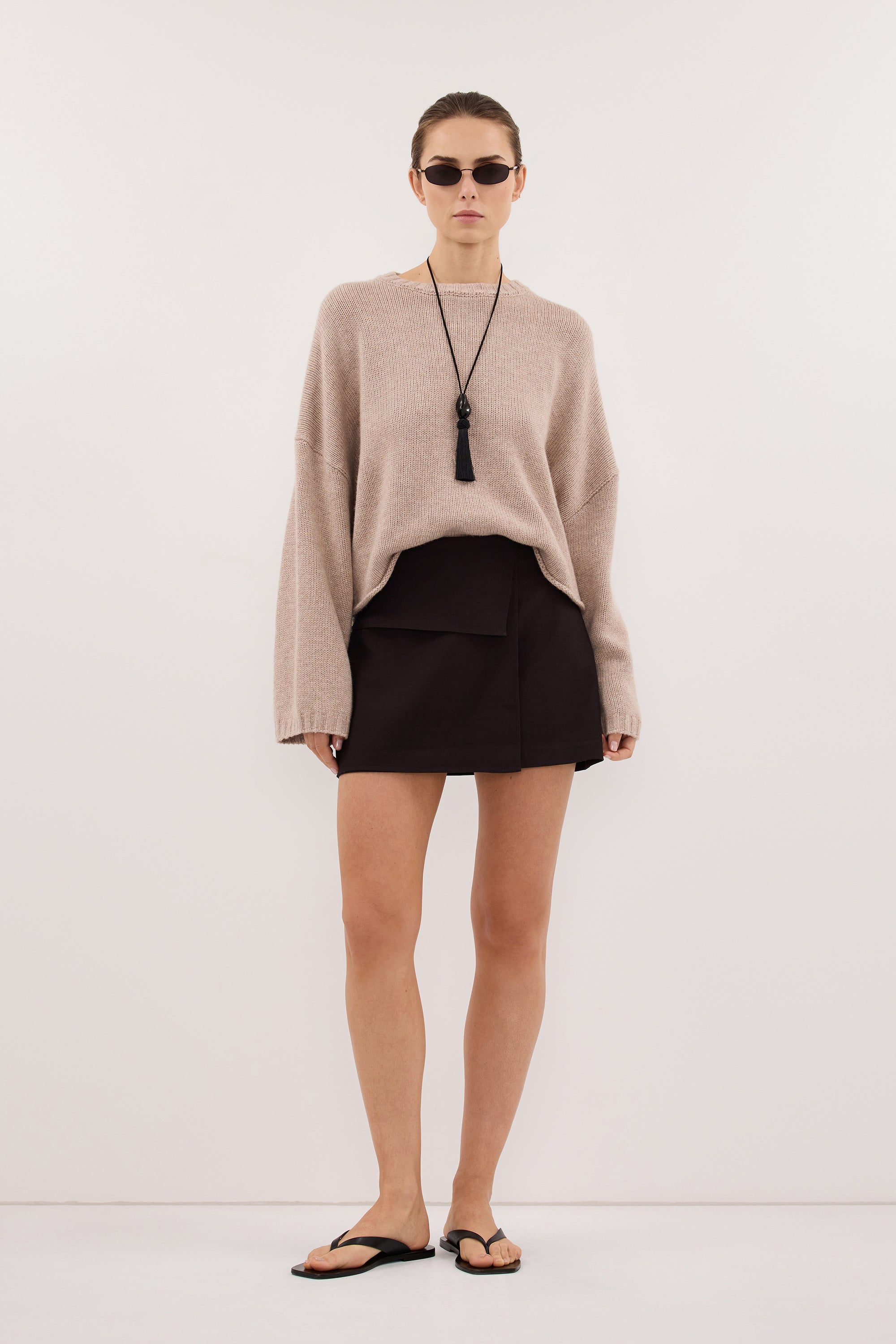 WINSOR PEAT CHOC TAILORED SKiRT