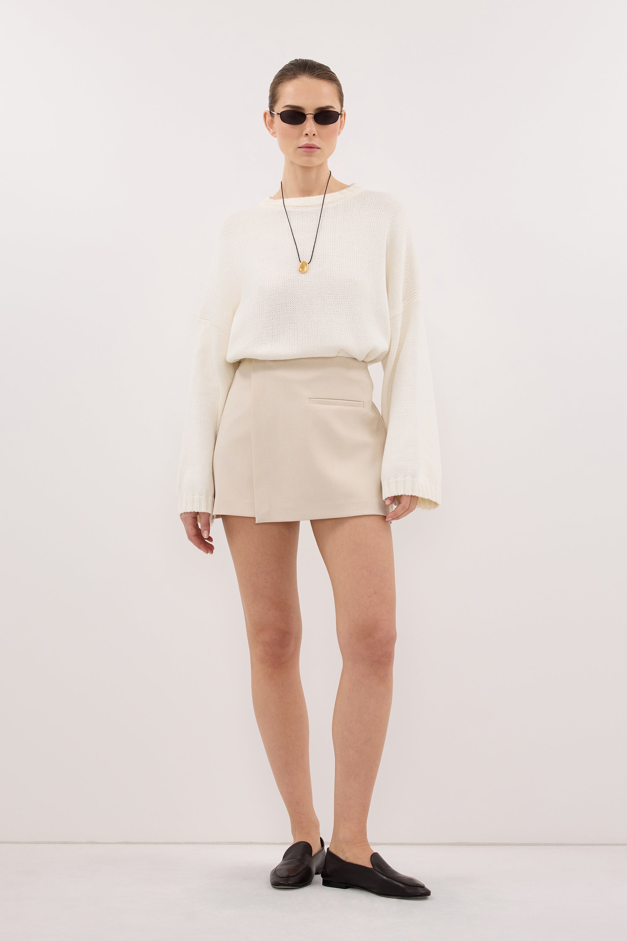 DANICA BONE ASYM WRAP SKORT