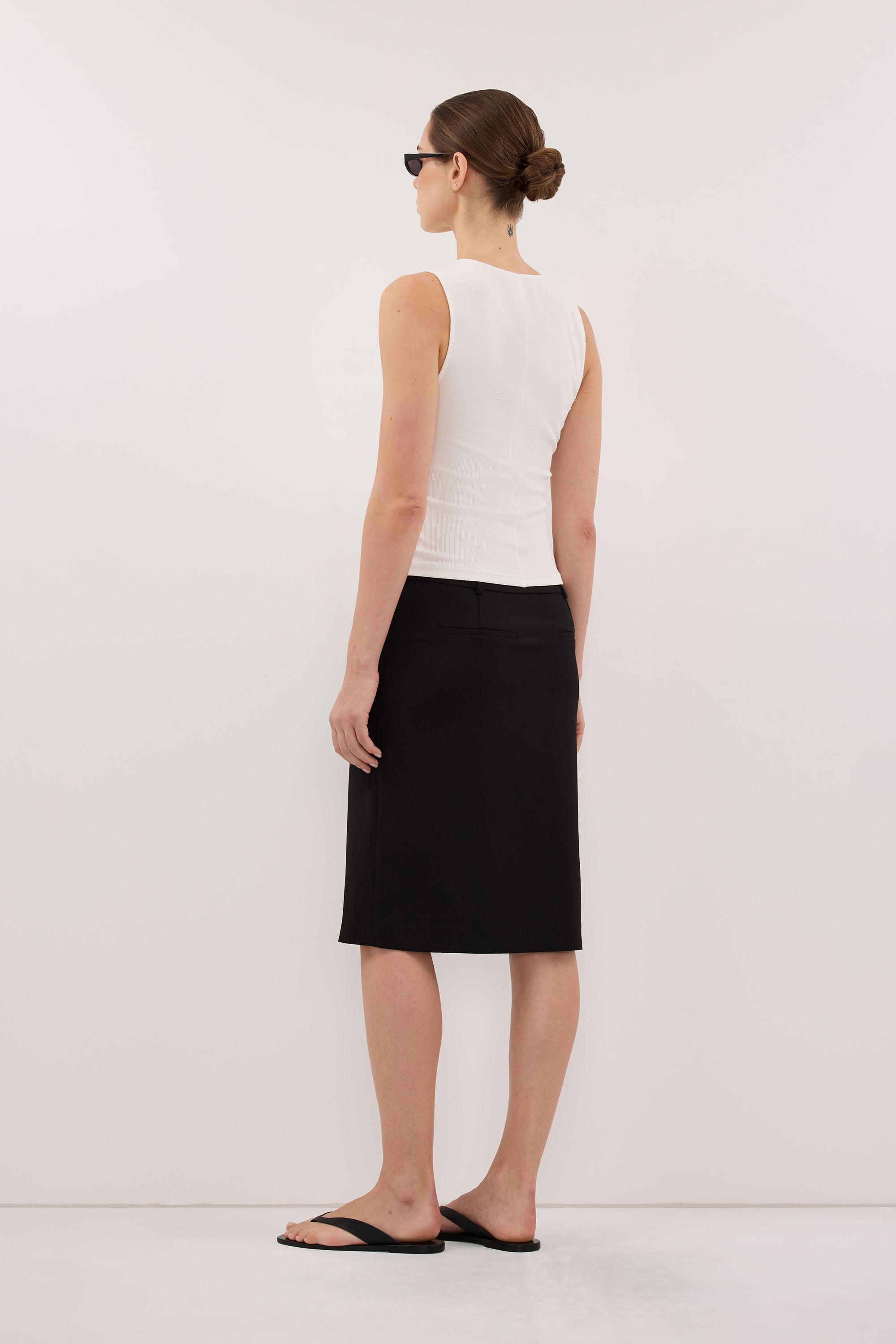 PARKER BLACK KNEE LENGTH SKIRT - PRE ORDER