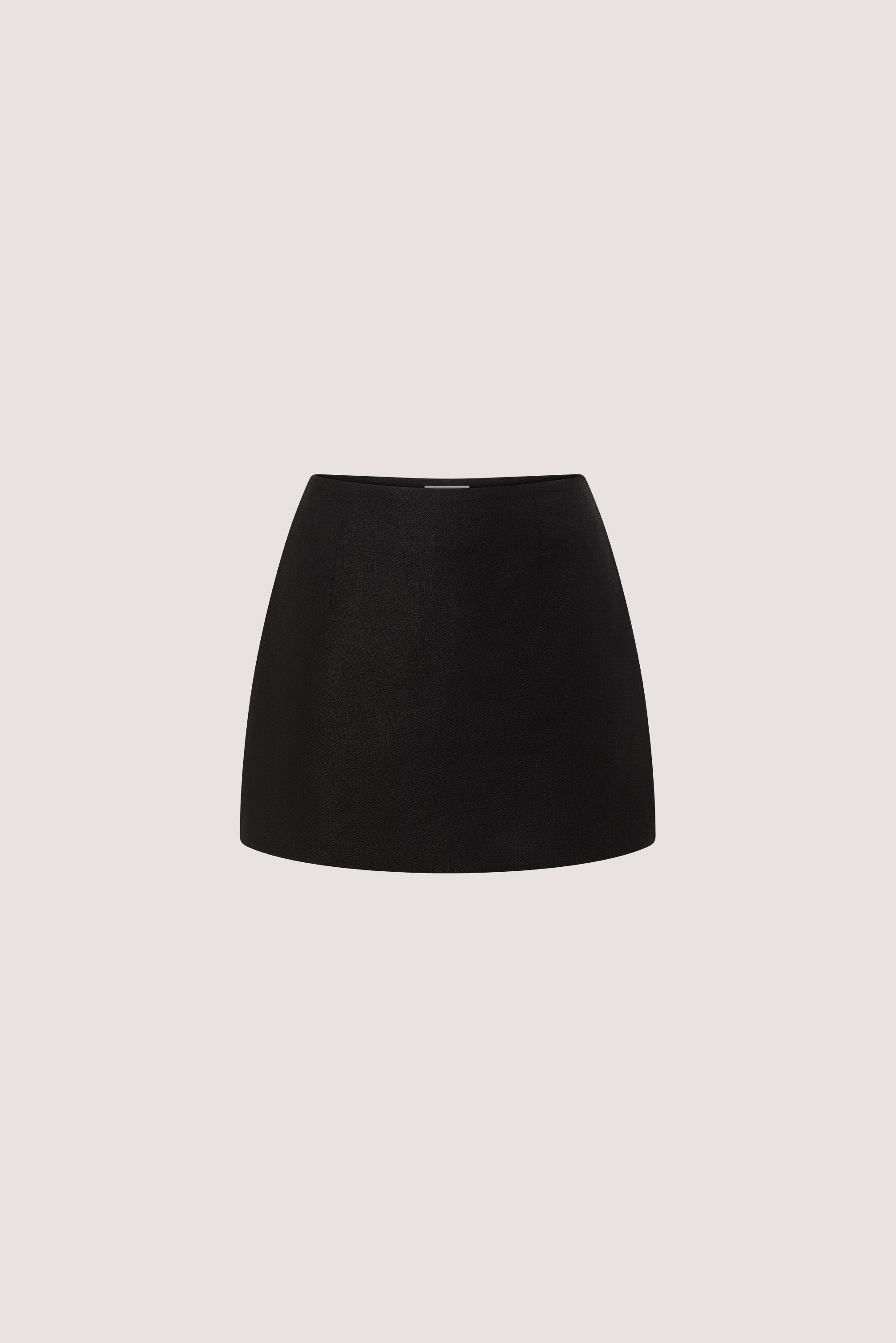 AURELI BLACK LINEN SKORT