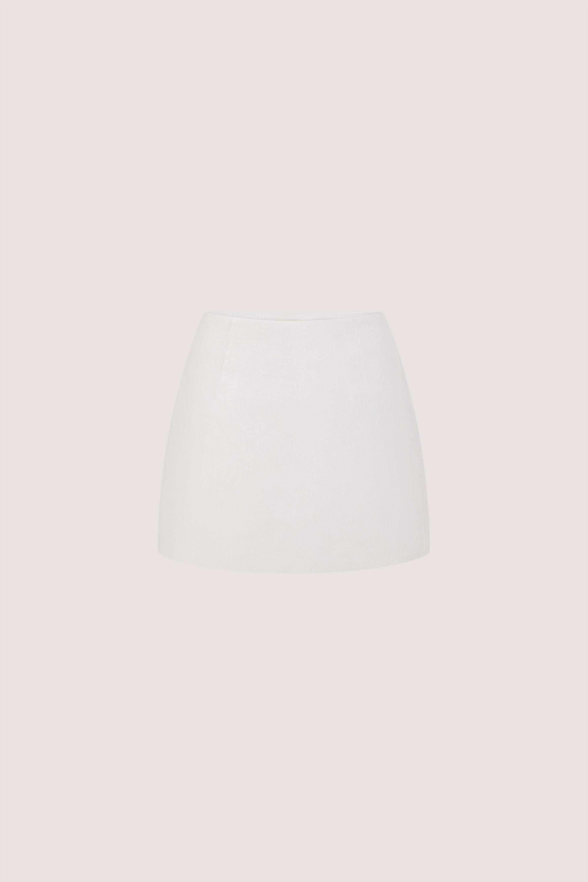AURELI WHITE LINEN SKORT