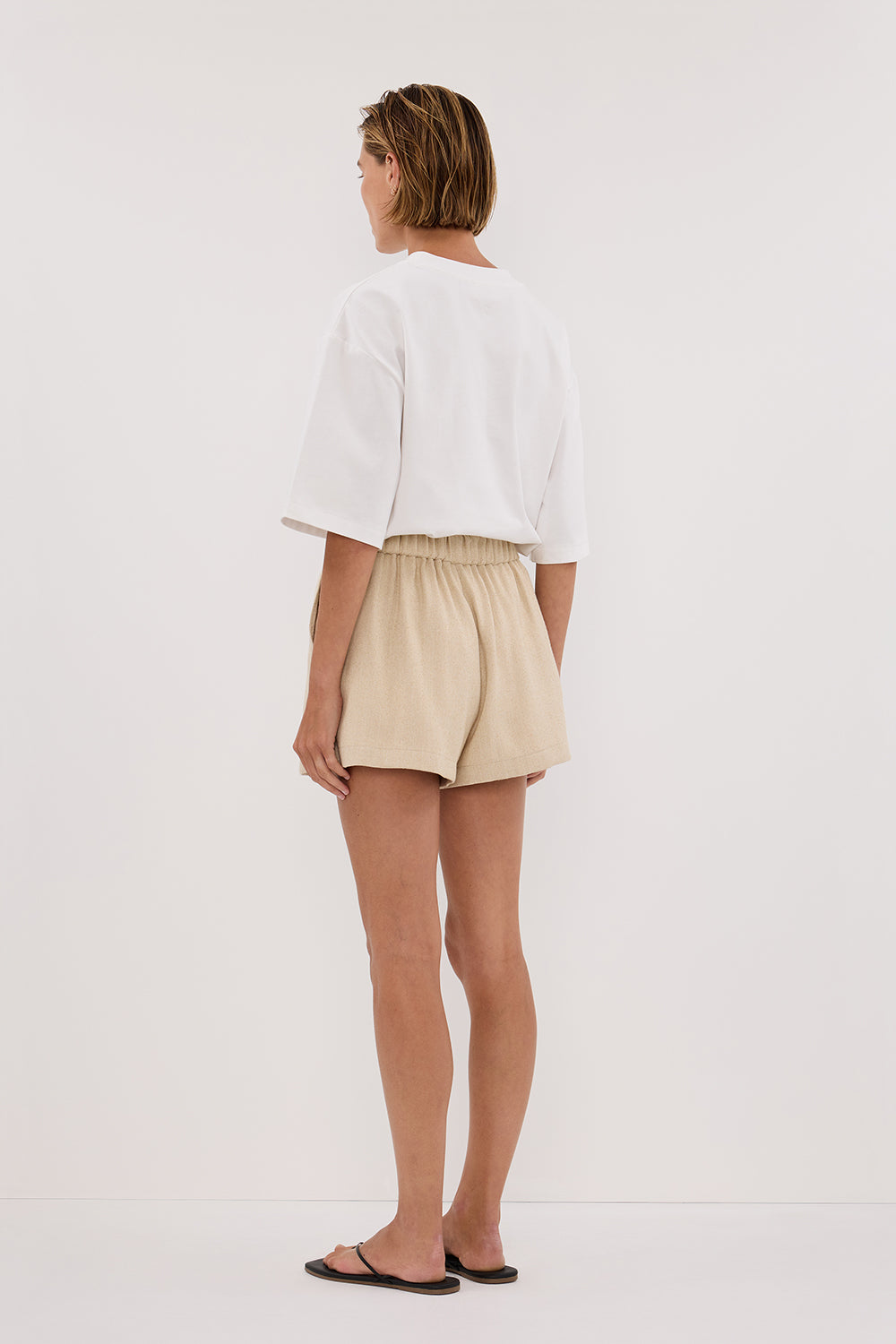 FRANKIE OAT TWEED ELASTIC SHORT