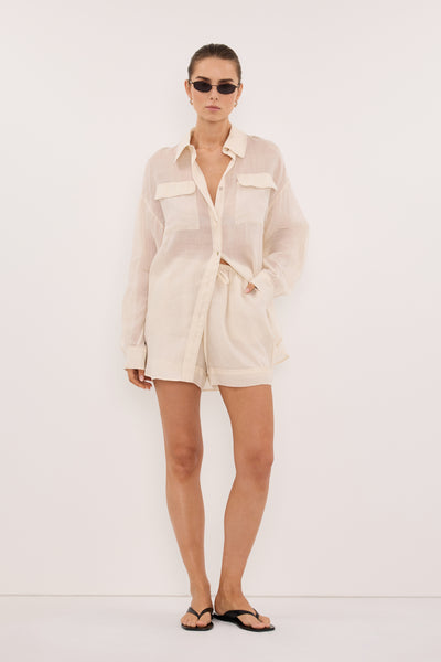 Stas wearing KAI SANDSTONE RAMIE SHORT