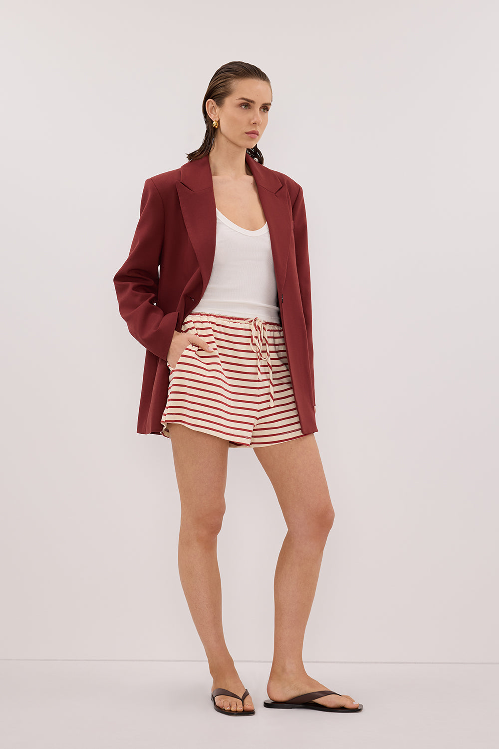 NOLA SAHARA STRIPE DRAWSTRING SHORT