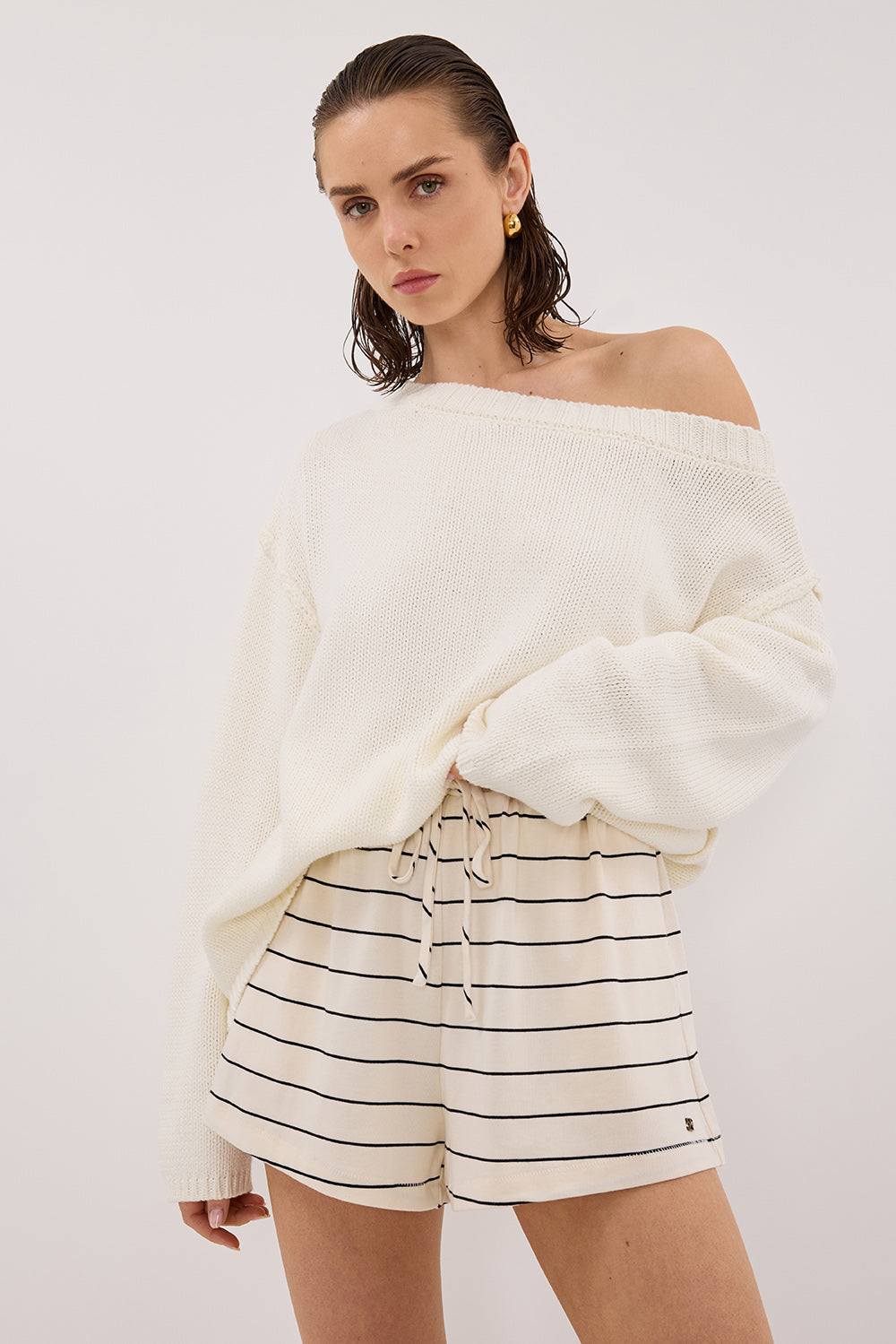ESME OFF WHITE STRIPE SHORT