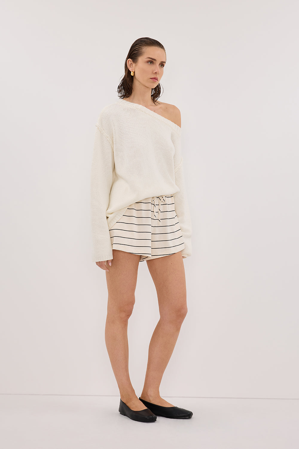 ESME OFF WHITE STRIPE SHORT