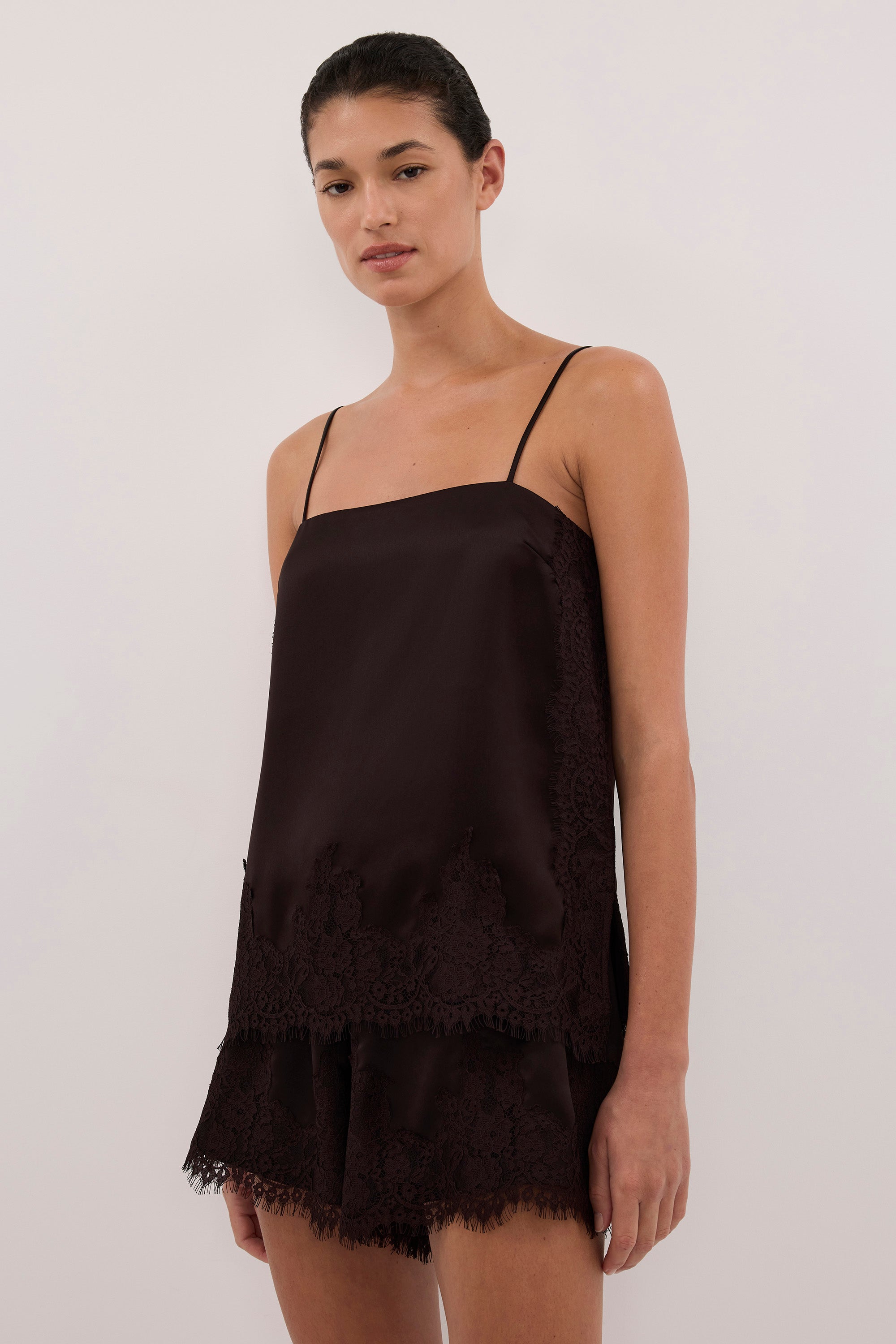 SELENE ESPRESSO SATIN SHORT