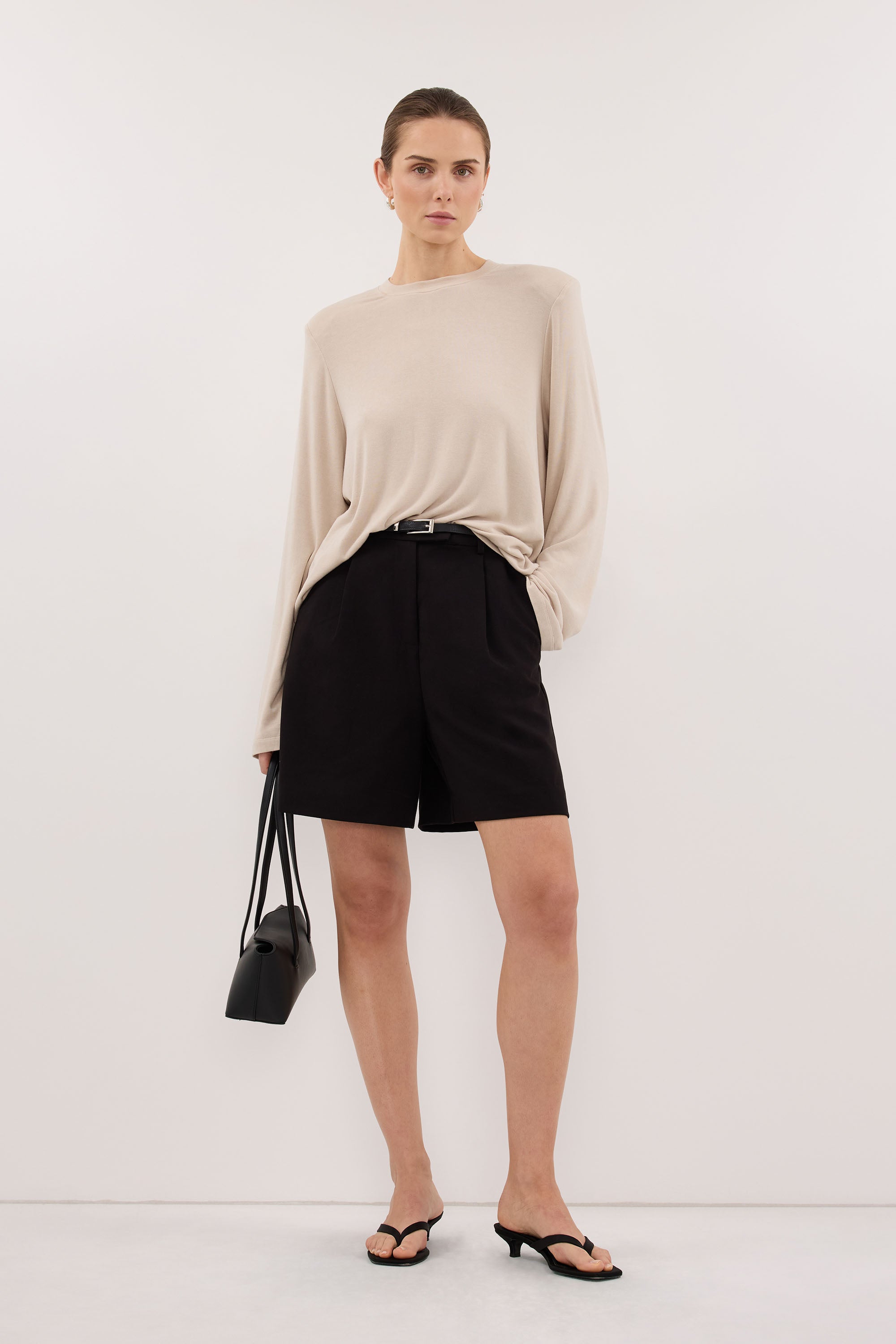 SOLENE BLACK BERMUDA SHORT - PRE ORDER
