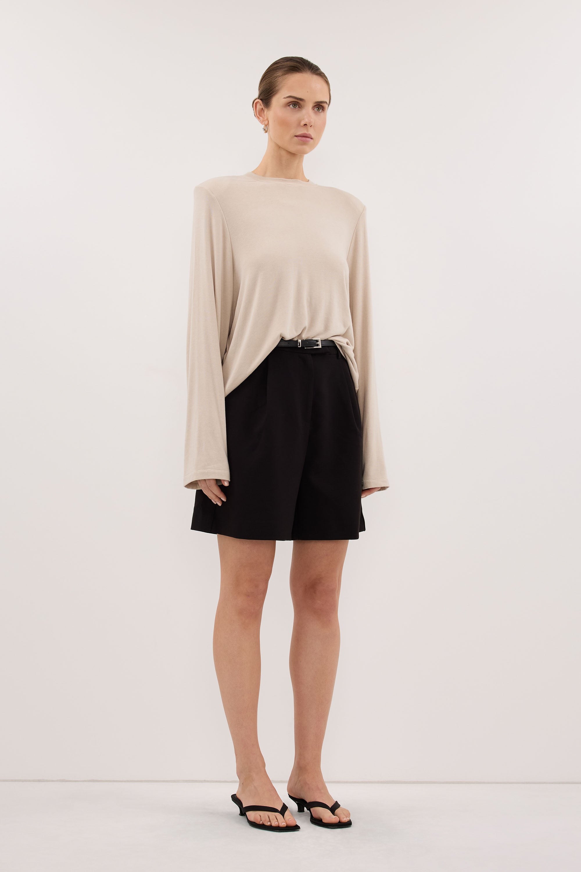 SOLENE BLACK BERMUDA SHORT - PRE ORDER