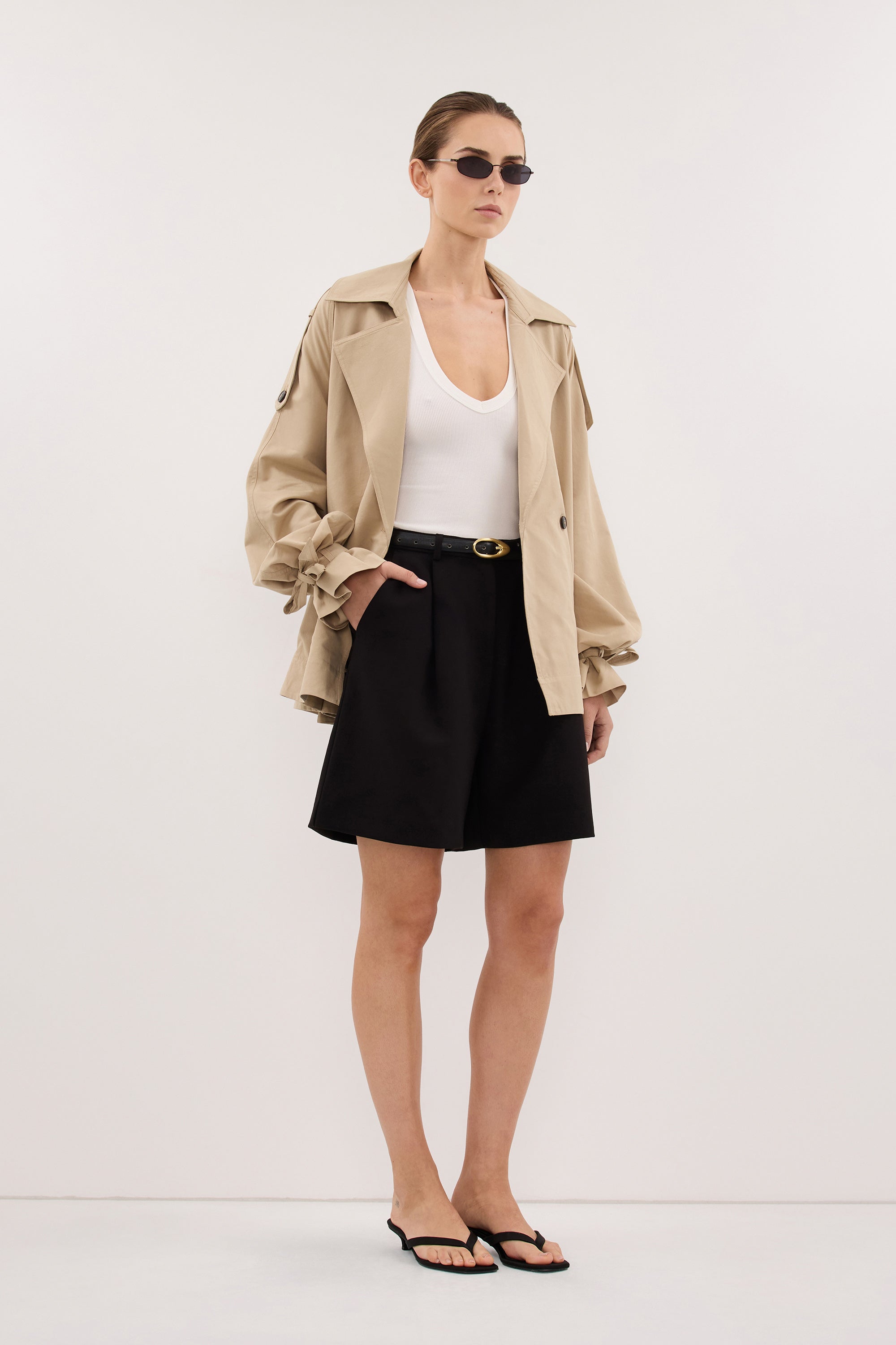 SOLENE BLACK BERMUDA SHORT